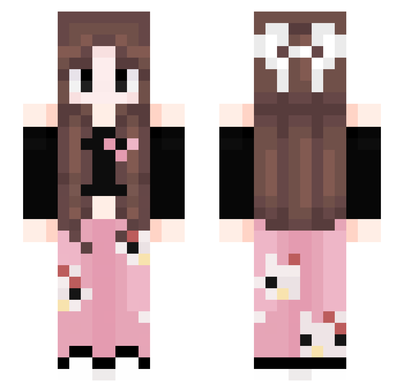 qingmind Minecraft skin, front and back view