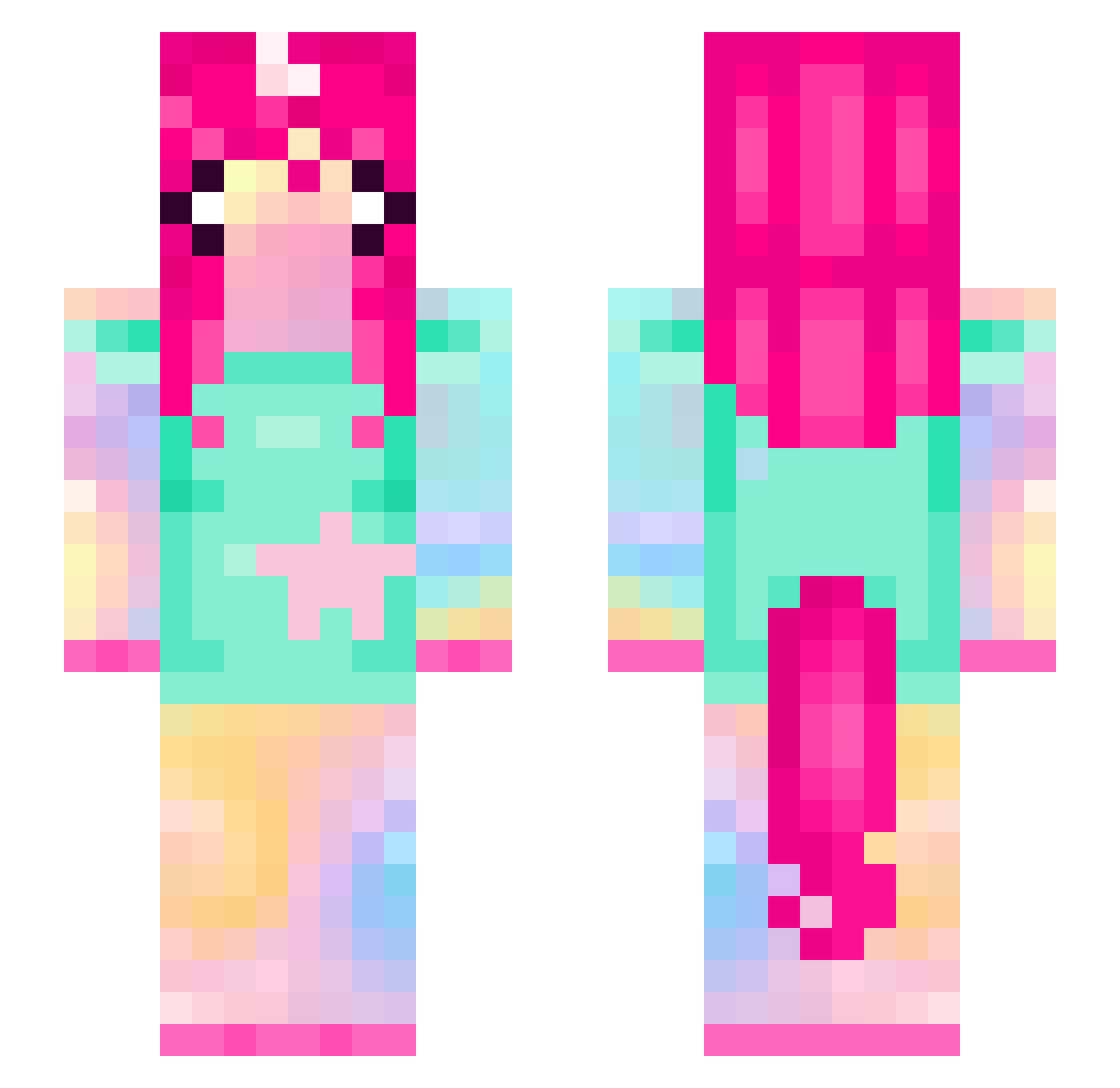 iikeeo Minecraft skin, front and back view