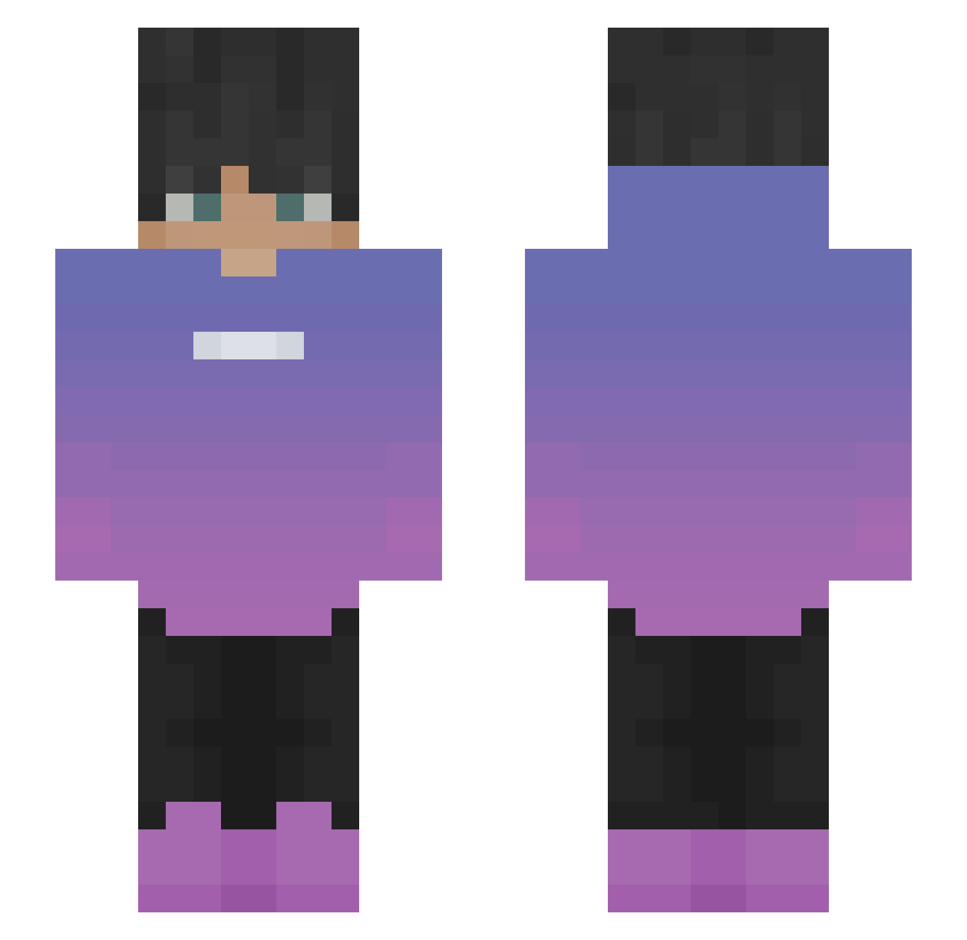 SoapierOx984588 Minecraft skin, front and back view