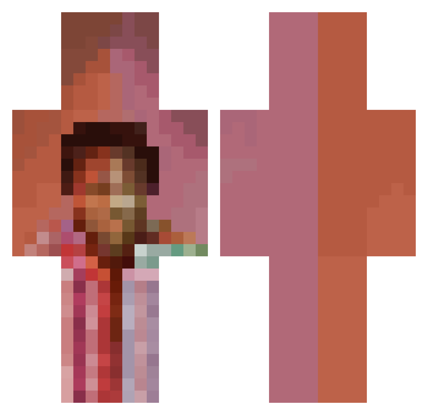Sillyonaire Minecraft skin, front and back view