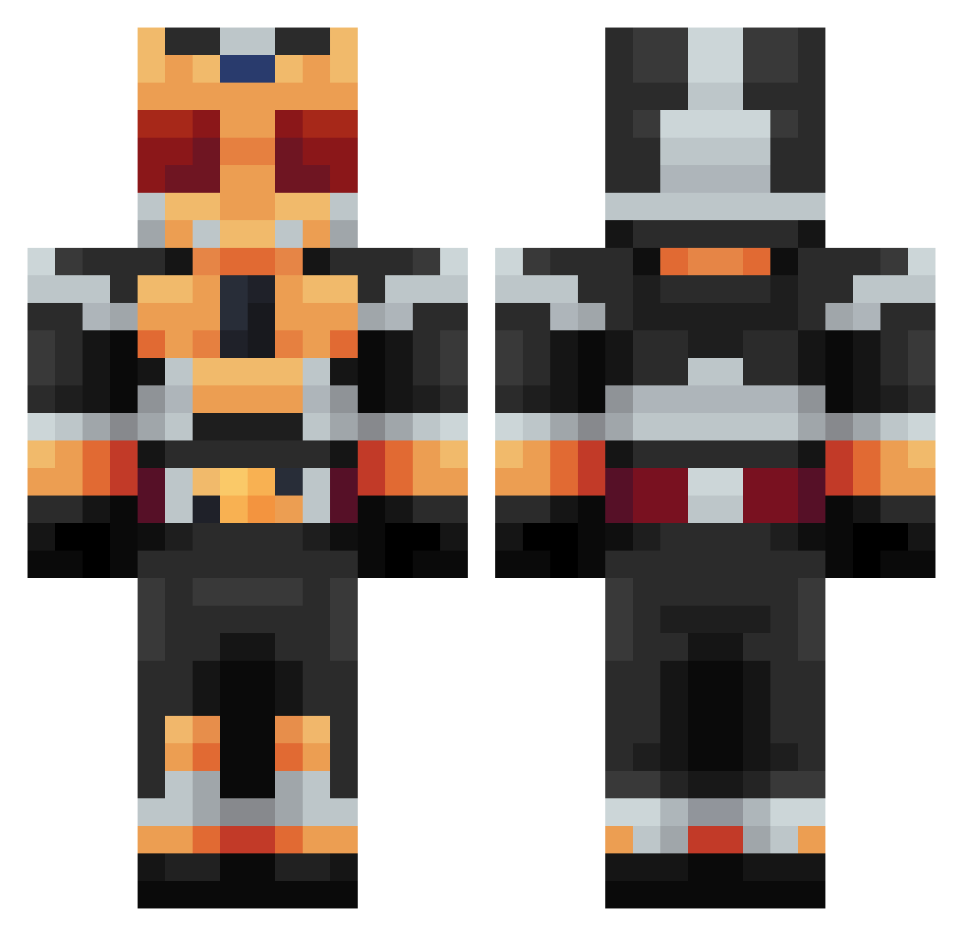 Kuiryu Minecraft skin, front and back view