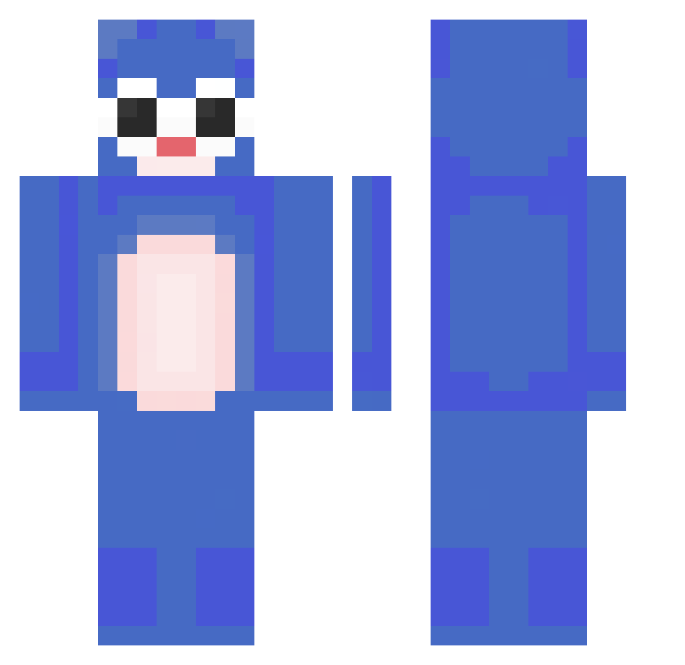Shlvy Minecraft skin, front and back view