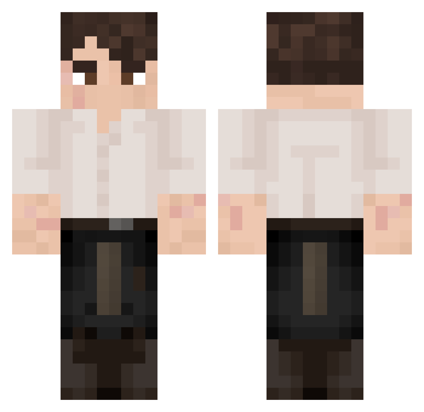 kwupinator Minecraft skin, front and back view