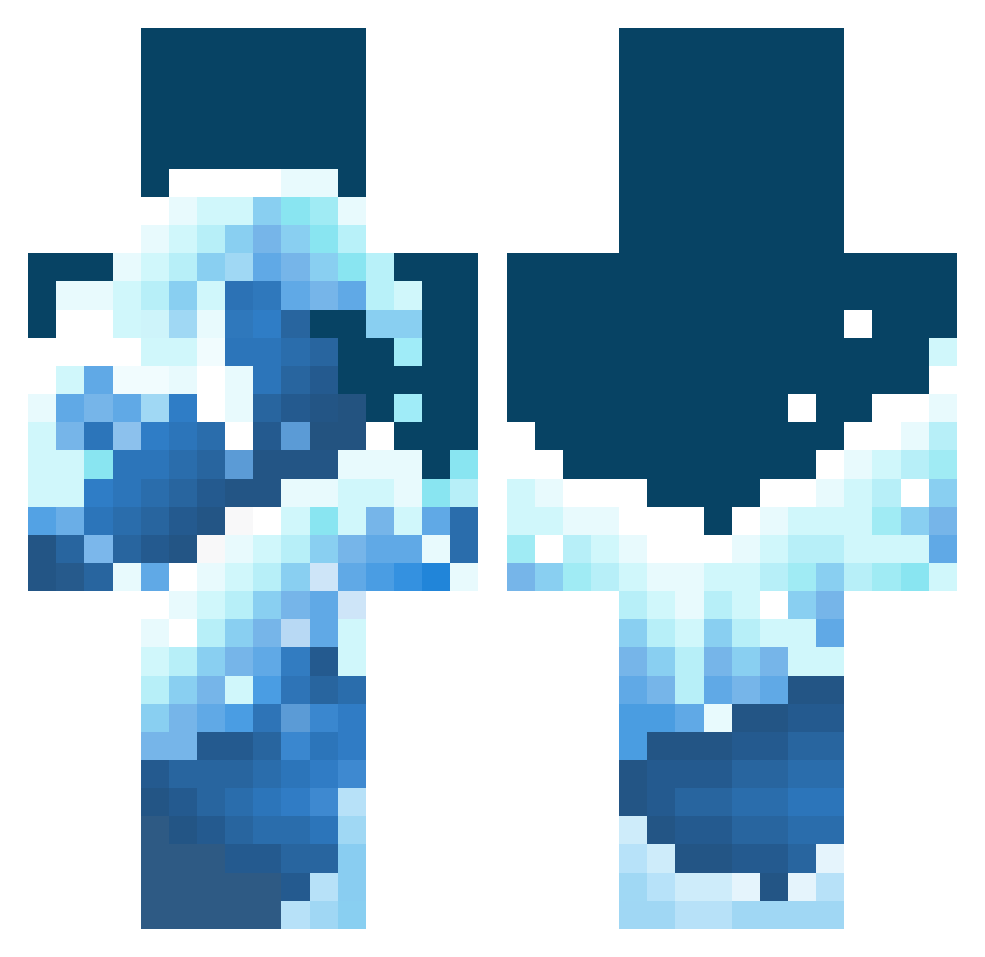 DynaSty_Icy Minecraft skin, front and back view