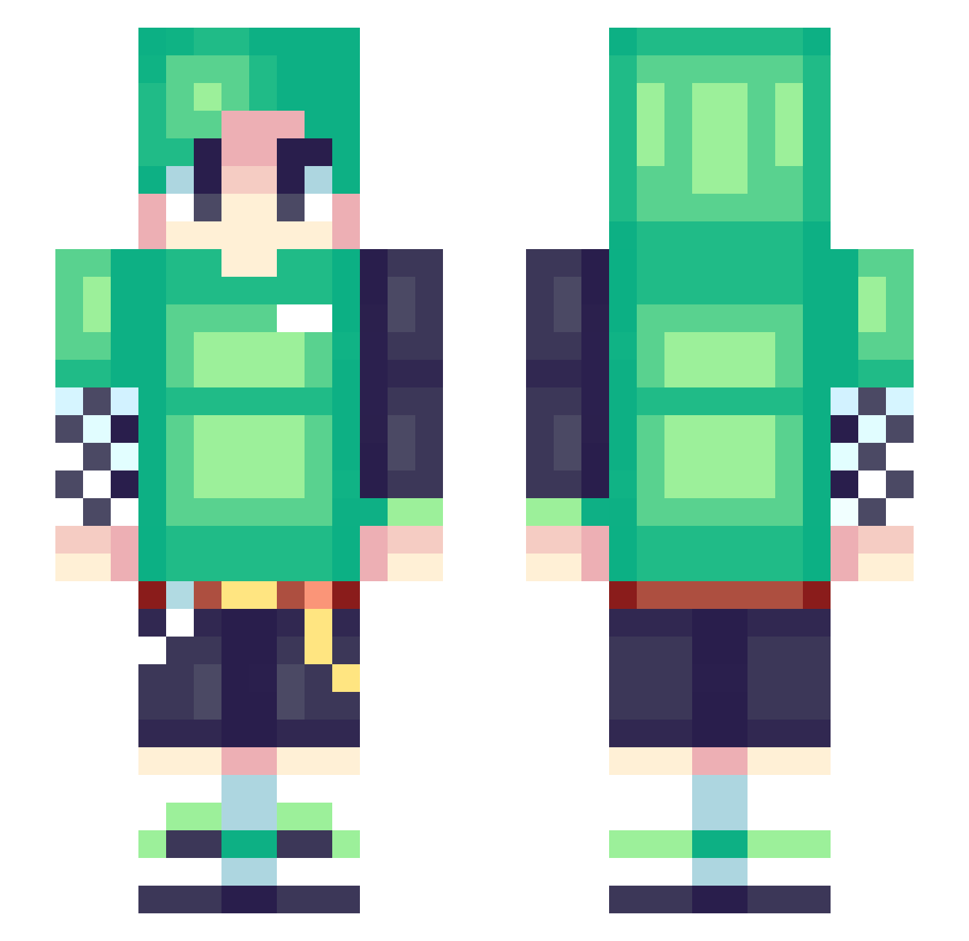 ImLeyviBan Minecraft skin, front and back view