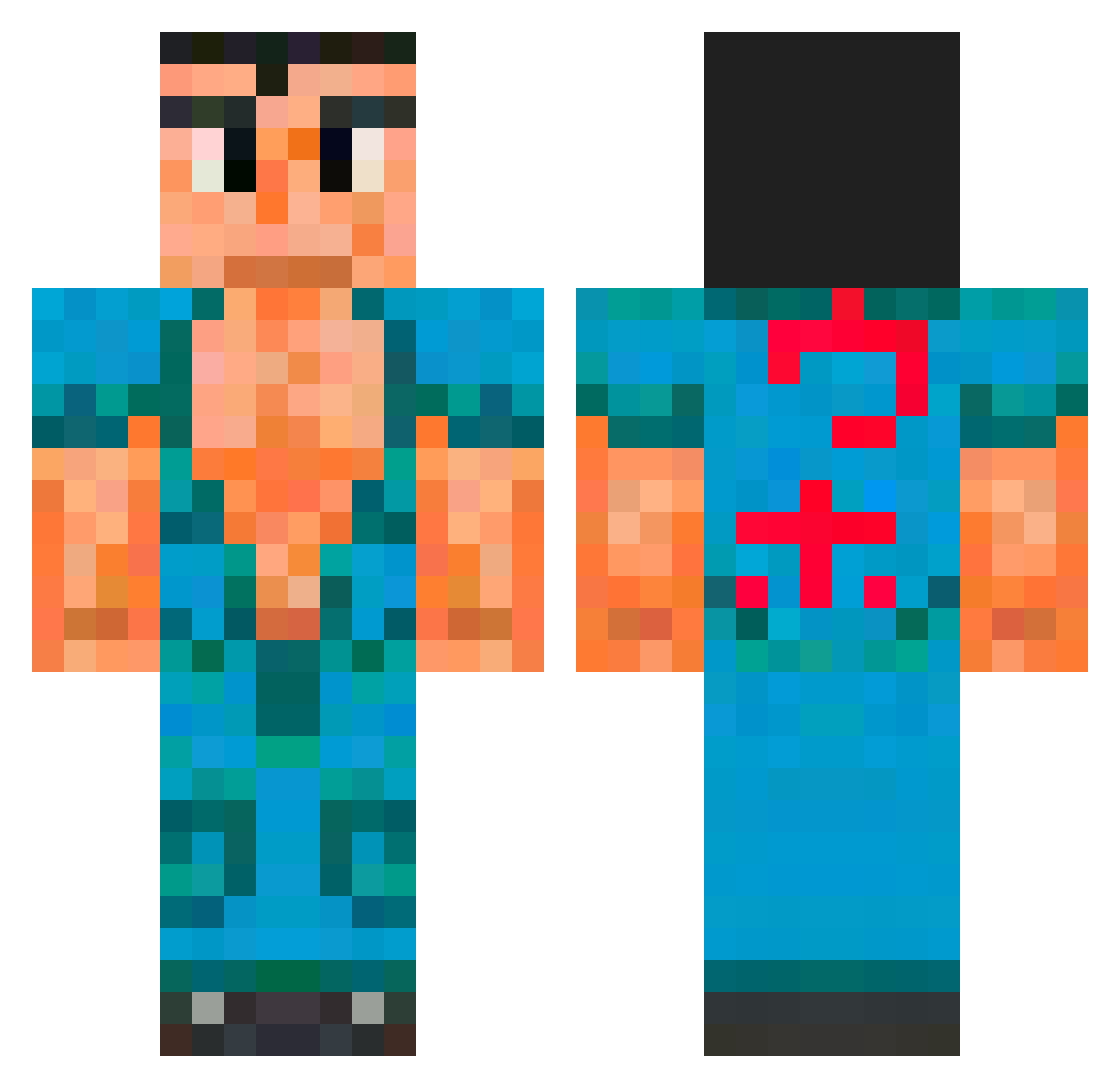Tk6utgryy Minecraft skin, front and back view