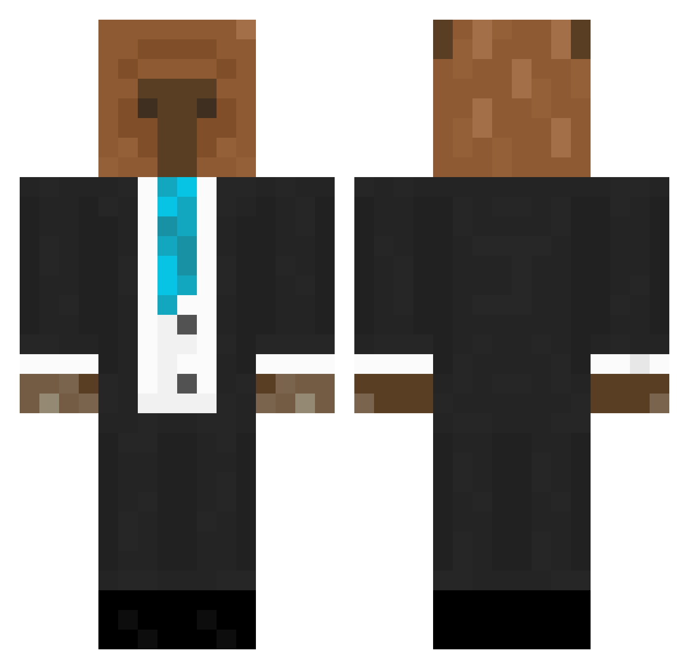 Scufedy Minecraft skin, front and back view