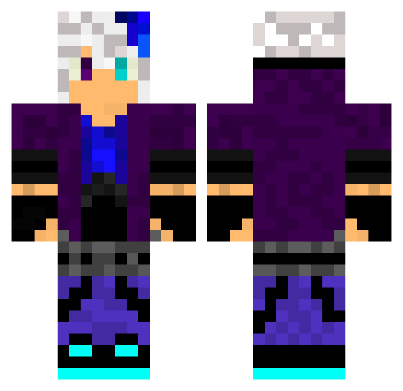 AshuraLotr Minecraft skin, front and back view