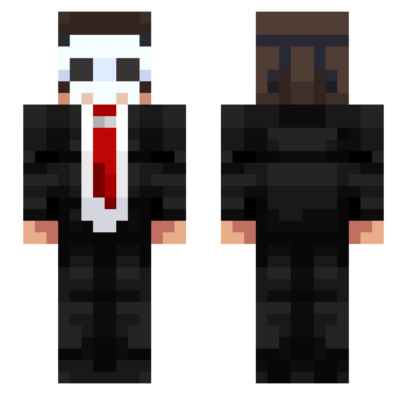 VillagerGrey Minecraft skin, front and back view