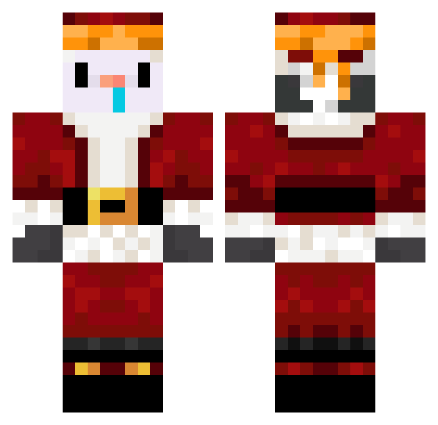 Timdu44 Minecraft skin, front and back view