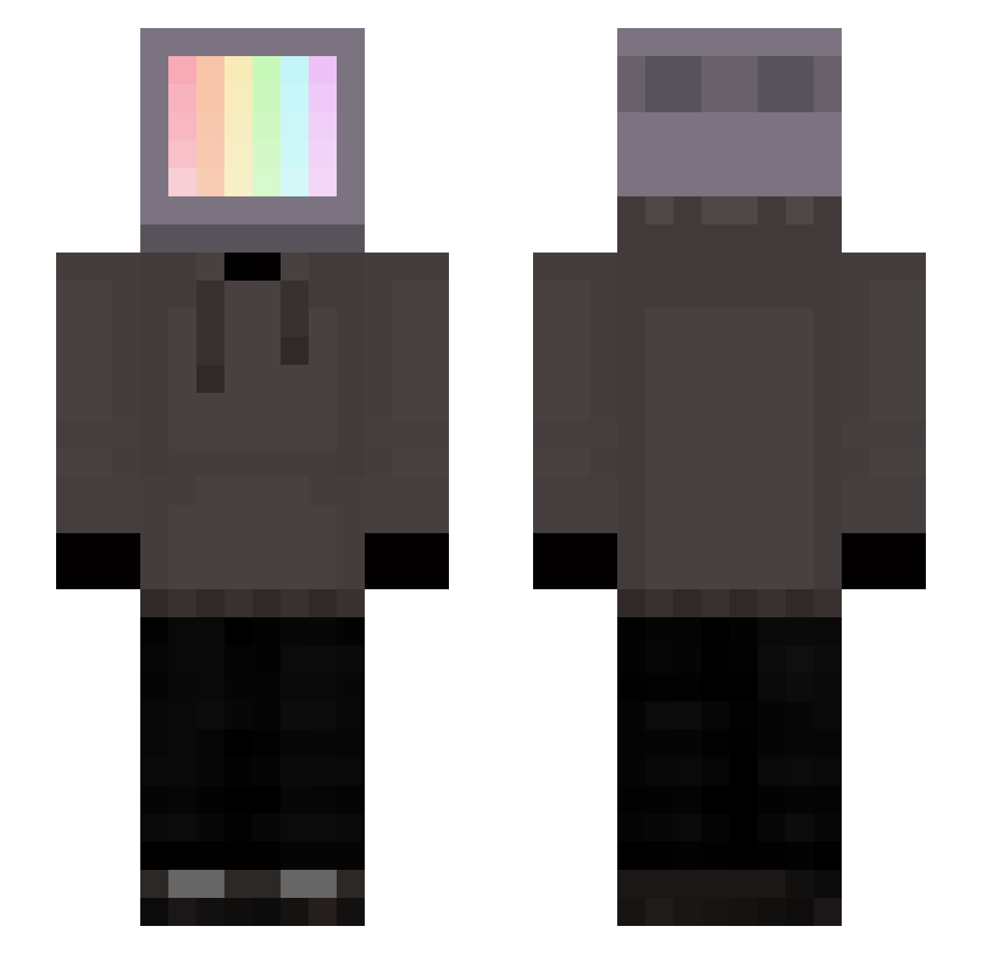 B2mbus Minecraft skin, front and back view