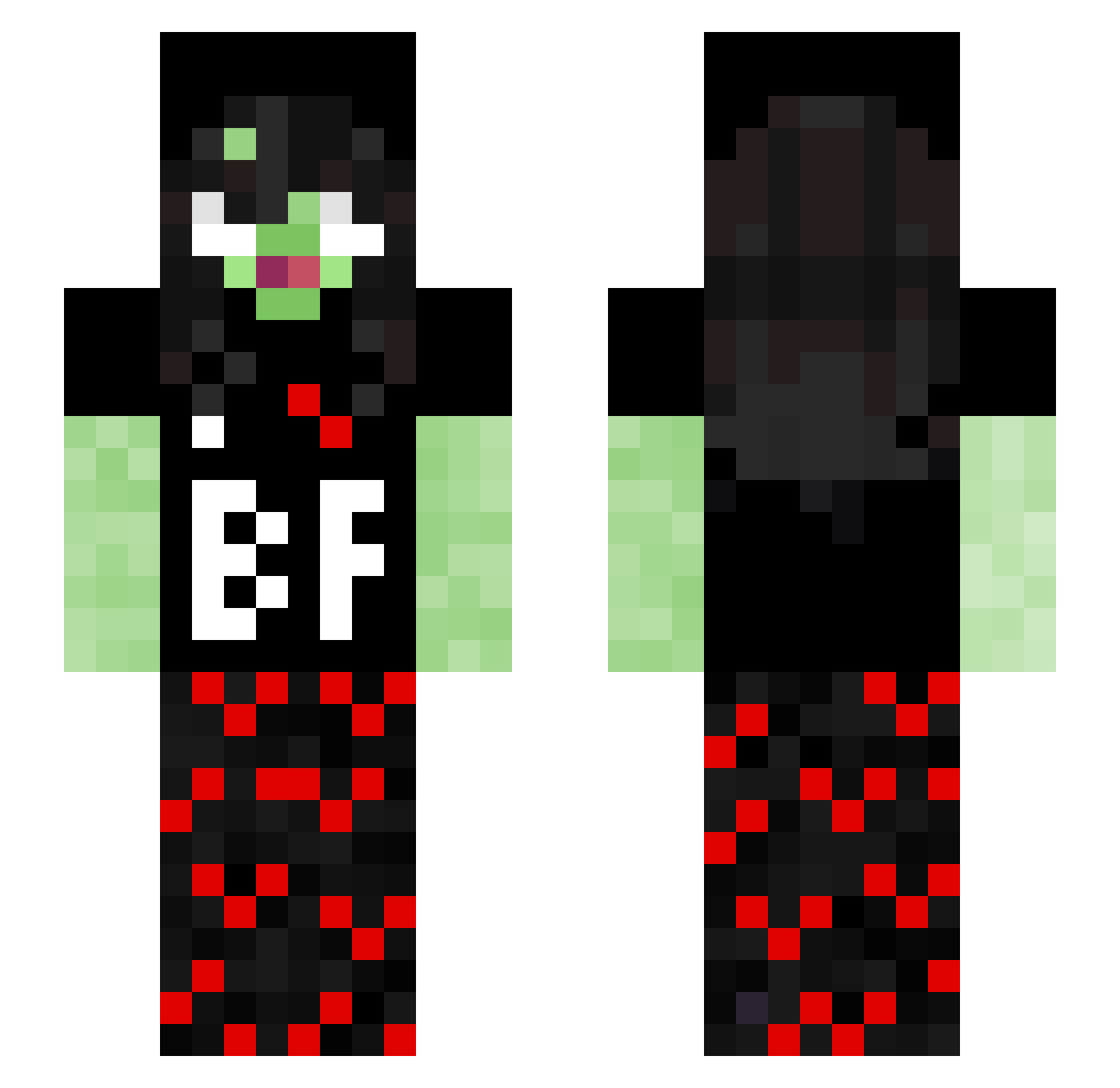 SegaRATSI Minecraft skin, front and back view