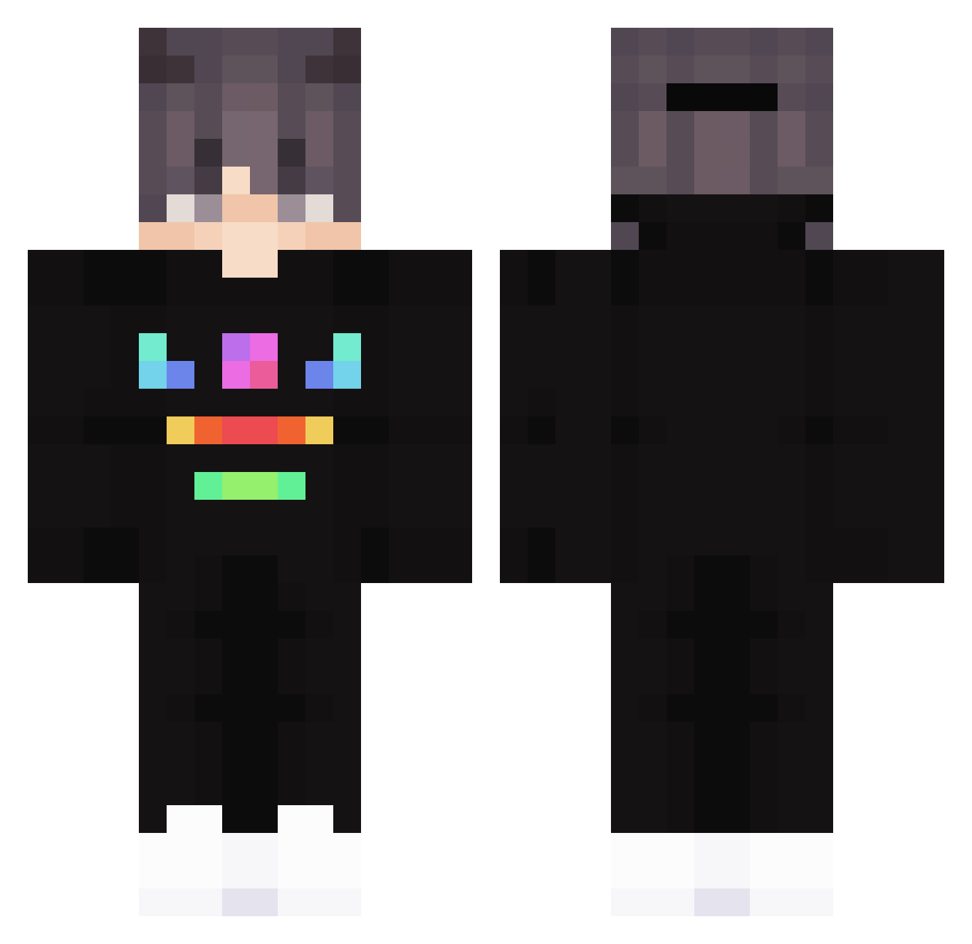 Xernetek Minecraft skin, front and back view