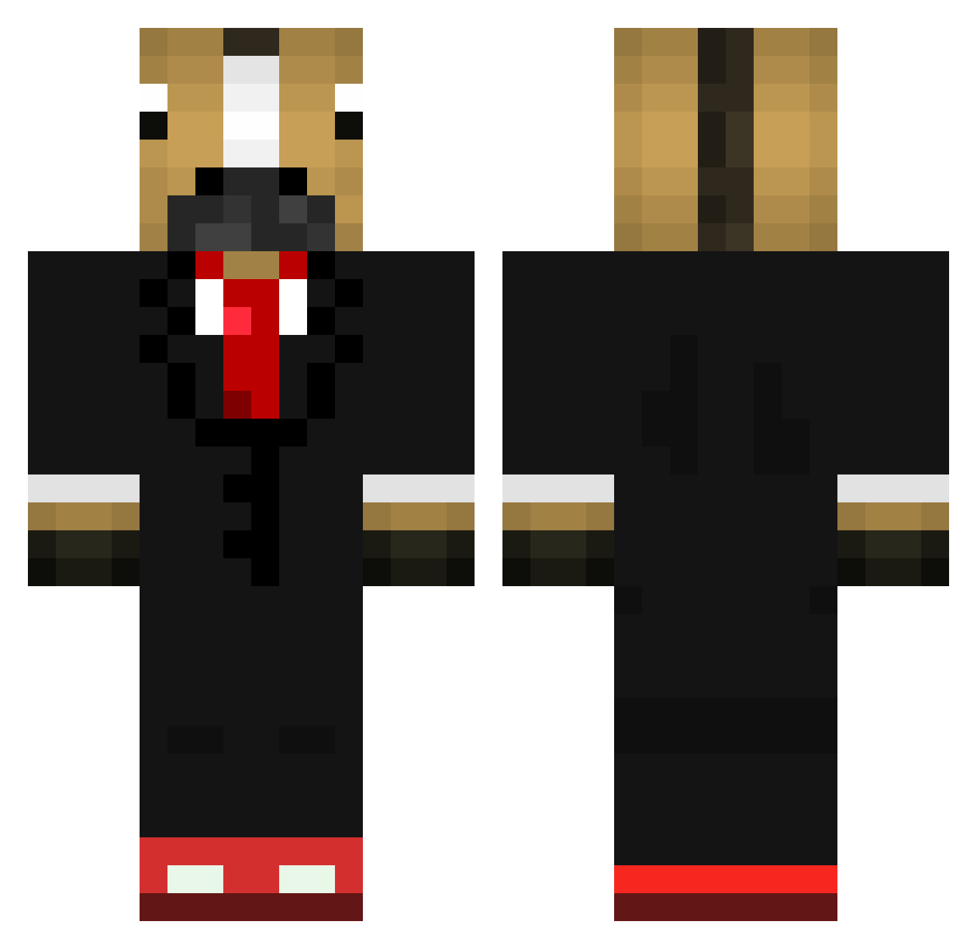 midnightvulpine Minecraft skin, front and back view