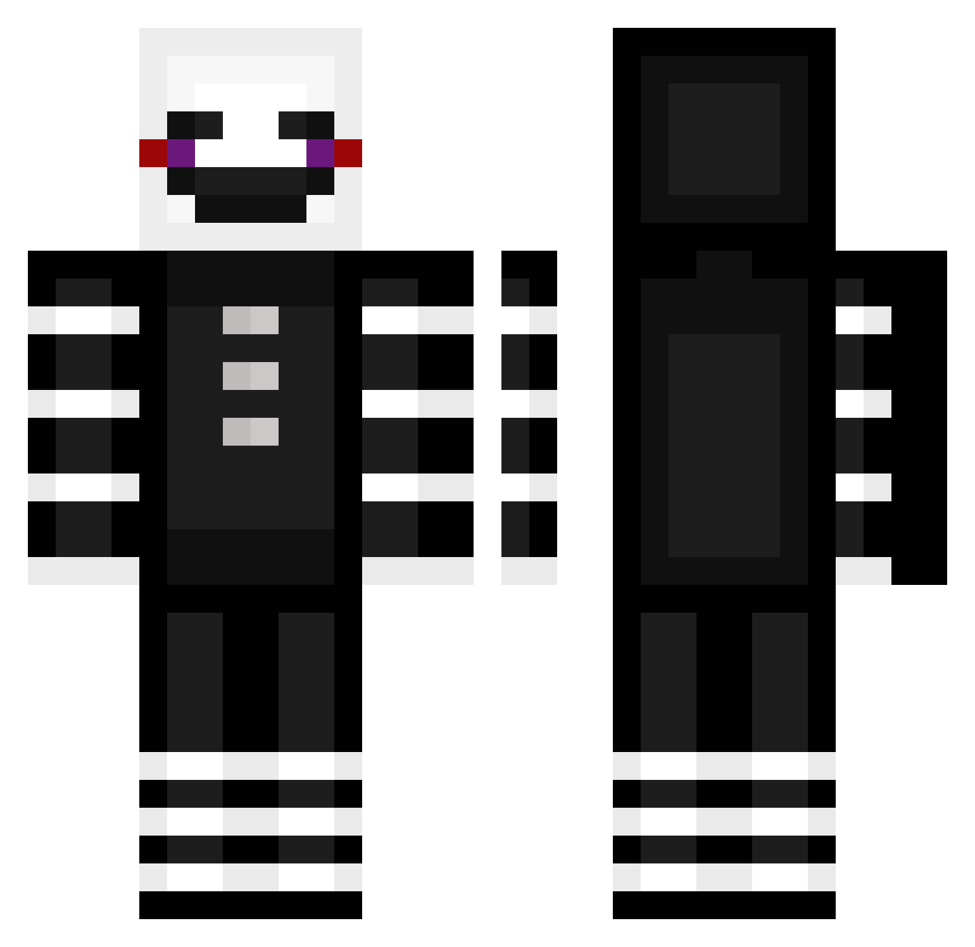 Conman320 Minecraft skin, front and back view