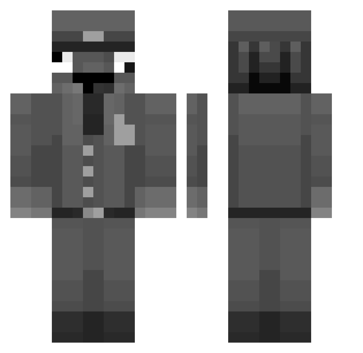 Siabadabaduuuu Minecraft skin, front and back view