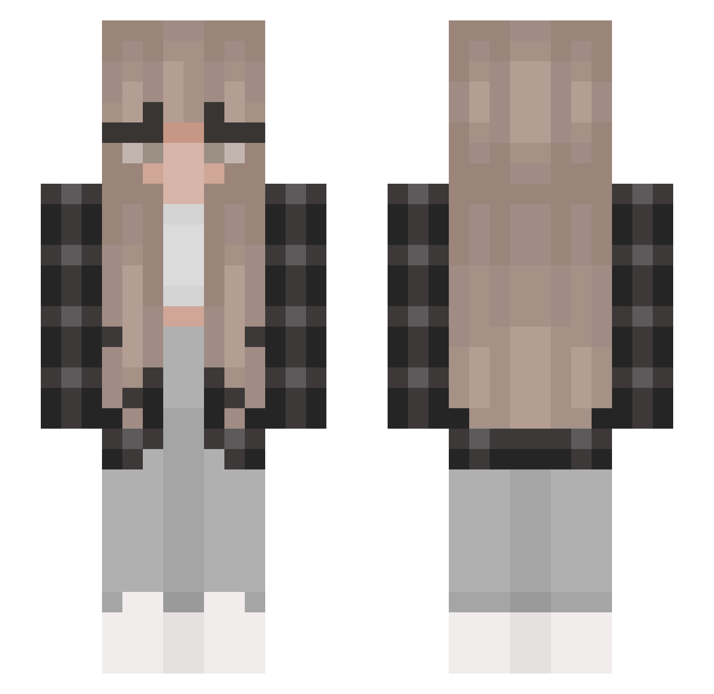 Clara Minecraft skin, front and back view