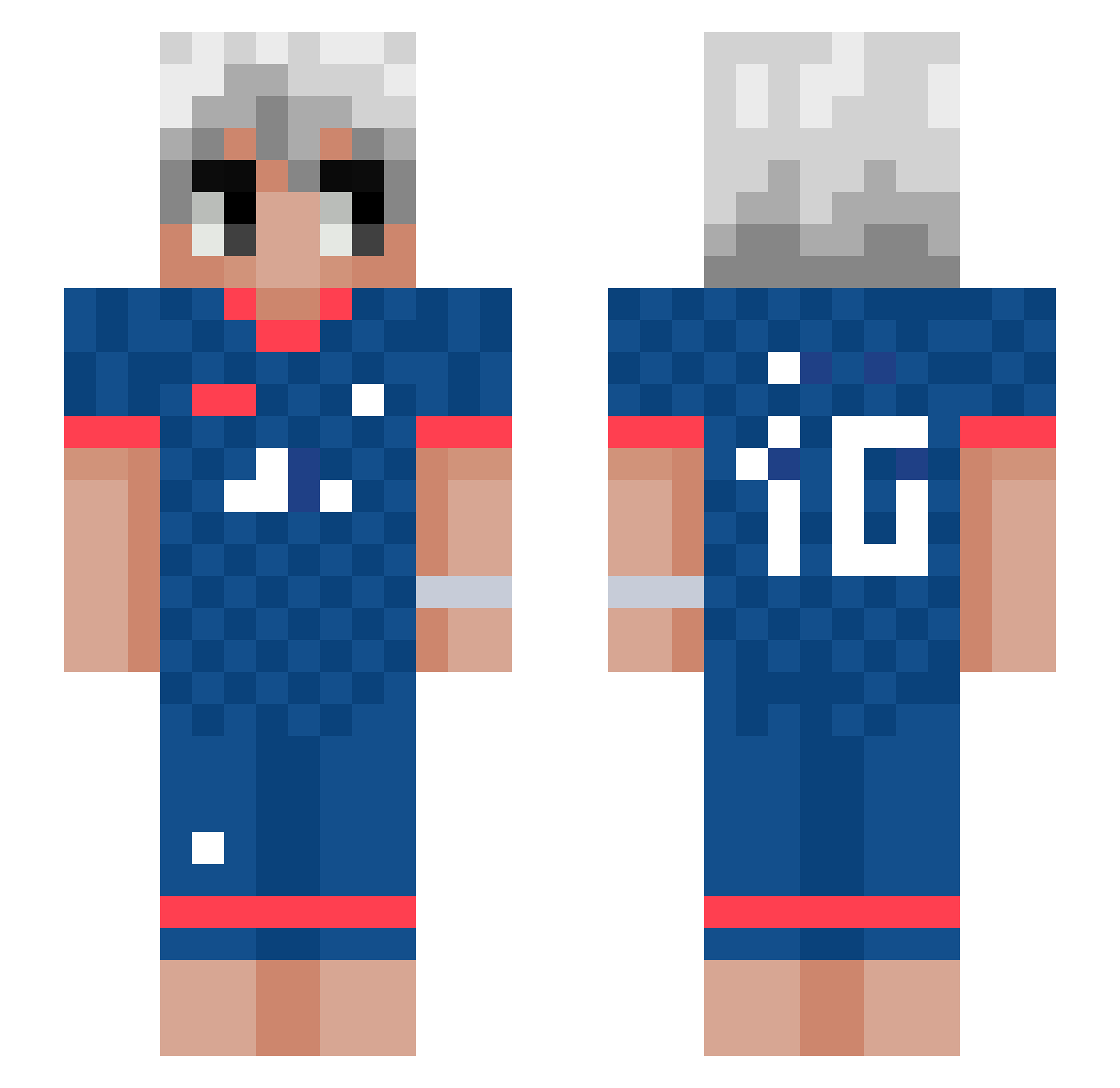 missionearth Minecraft skin, front and back view