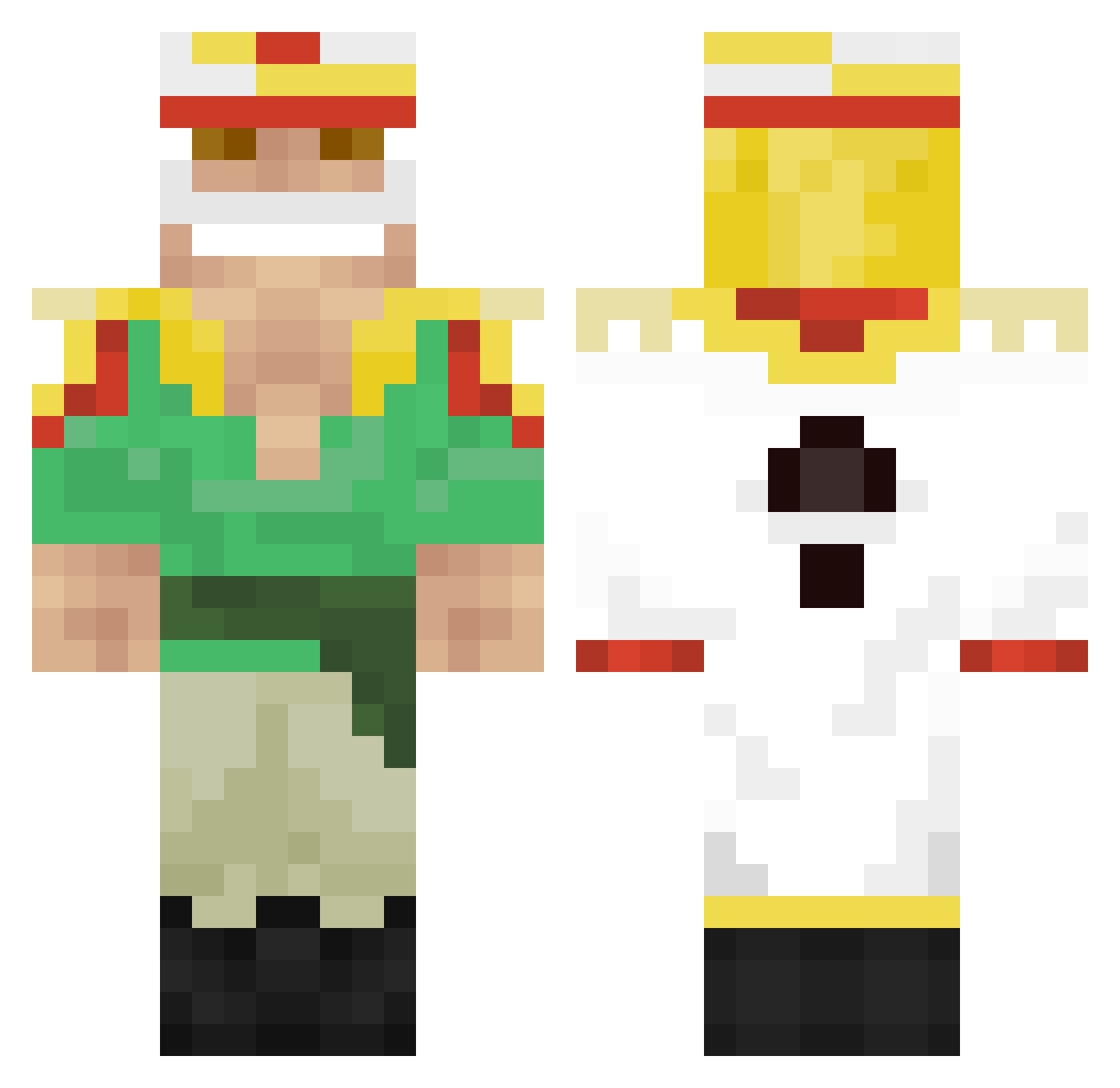 YongeD Minecraft skin, front and back view
