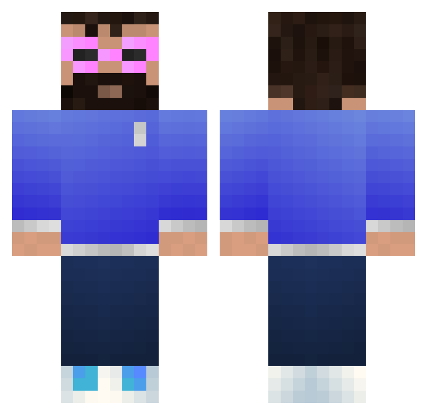 Bazouzou_13 Minecraft skin, front and back view