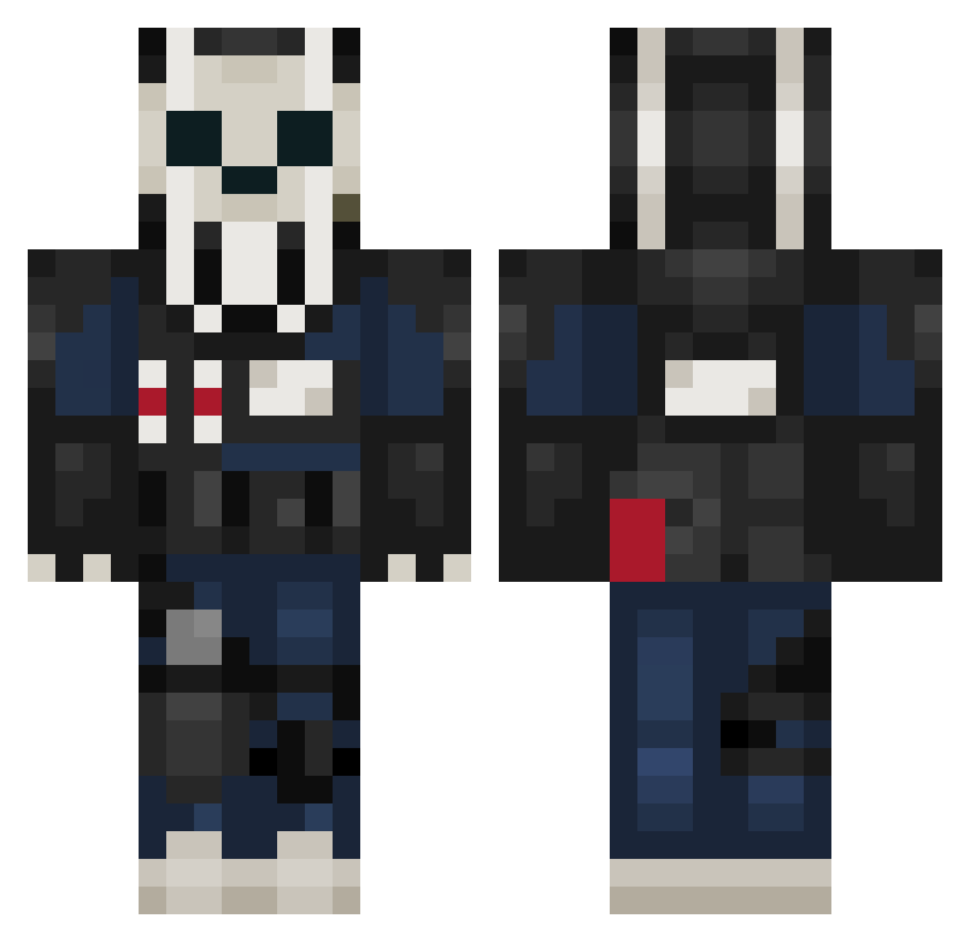 Pavedav Minecraft skin, front and back view