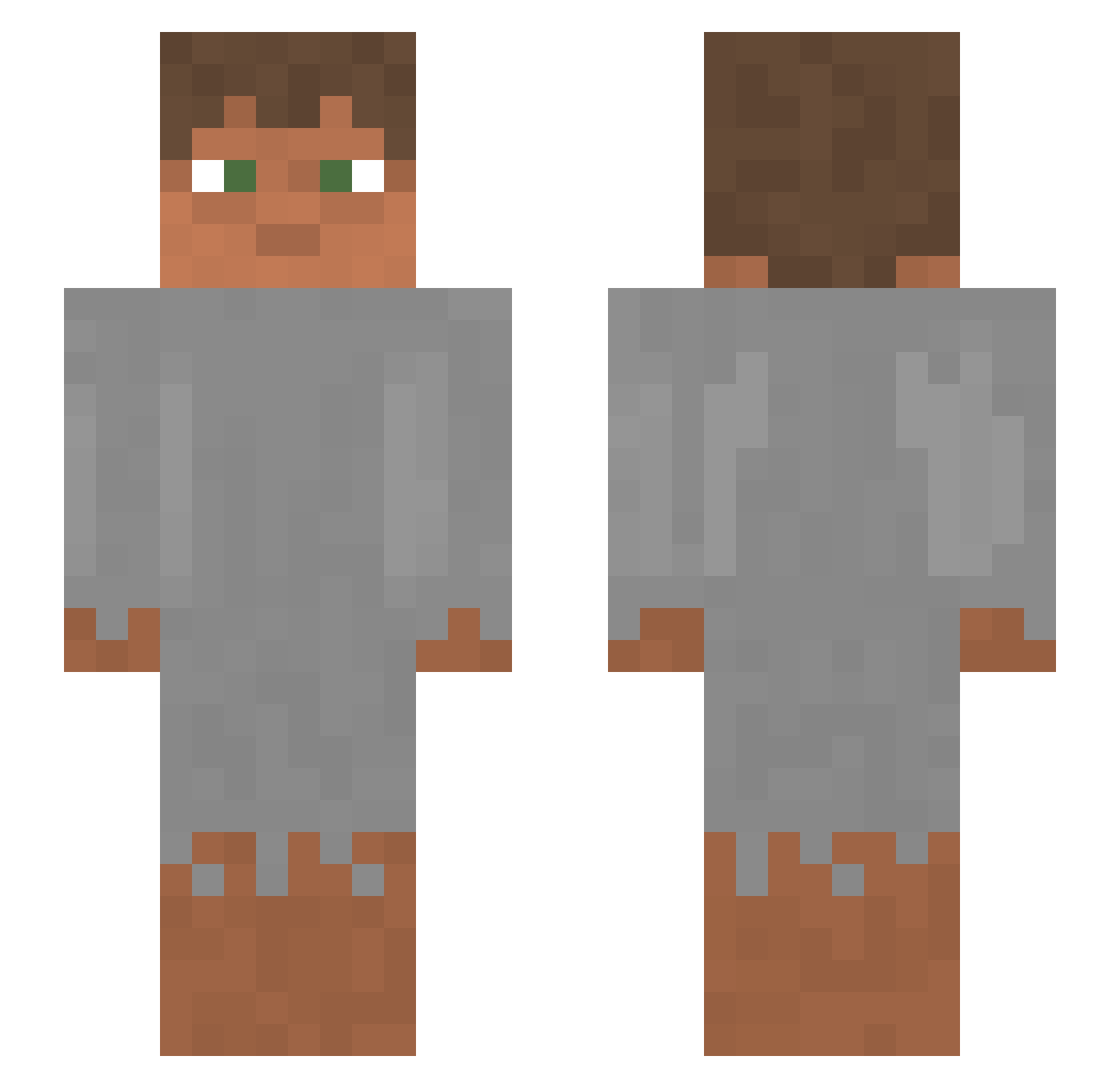 timuer Minecraft skin, front and back view