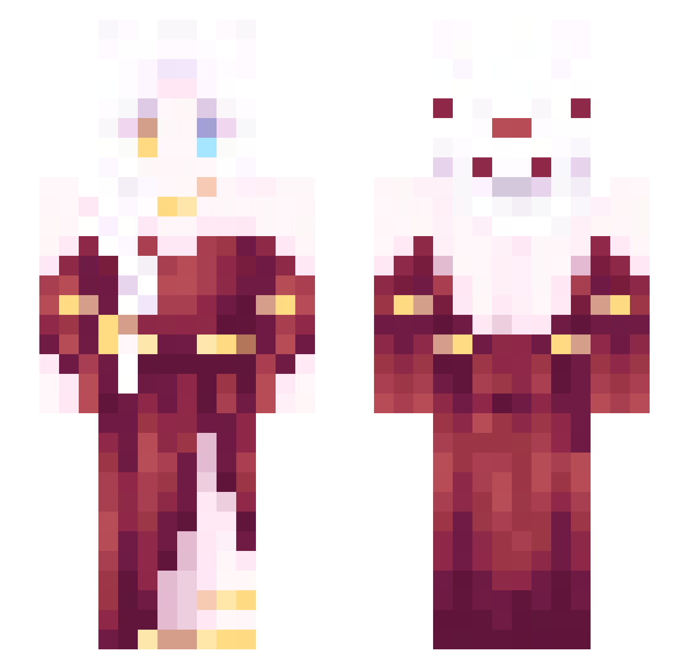 Minami_Ri0 Minecraft skin, front and back view