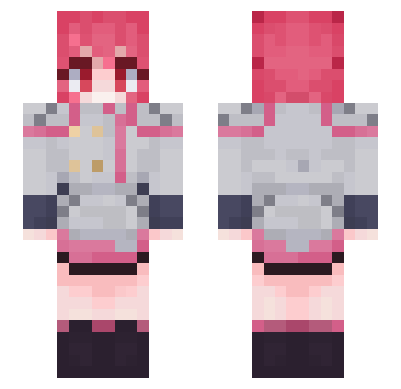 Slytra0 Minecraft skin, front and back view