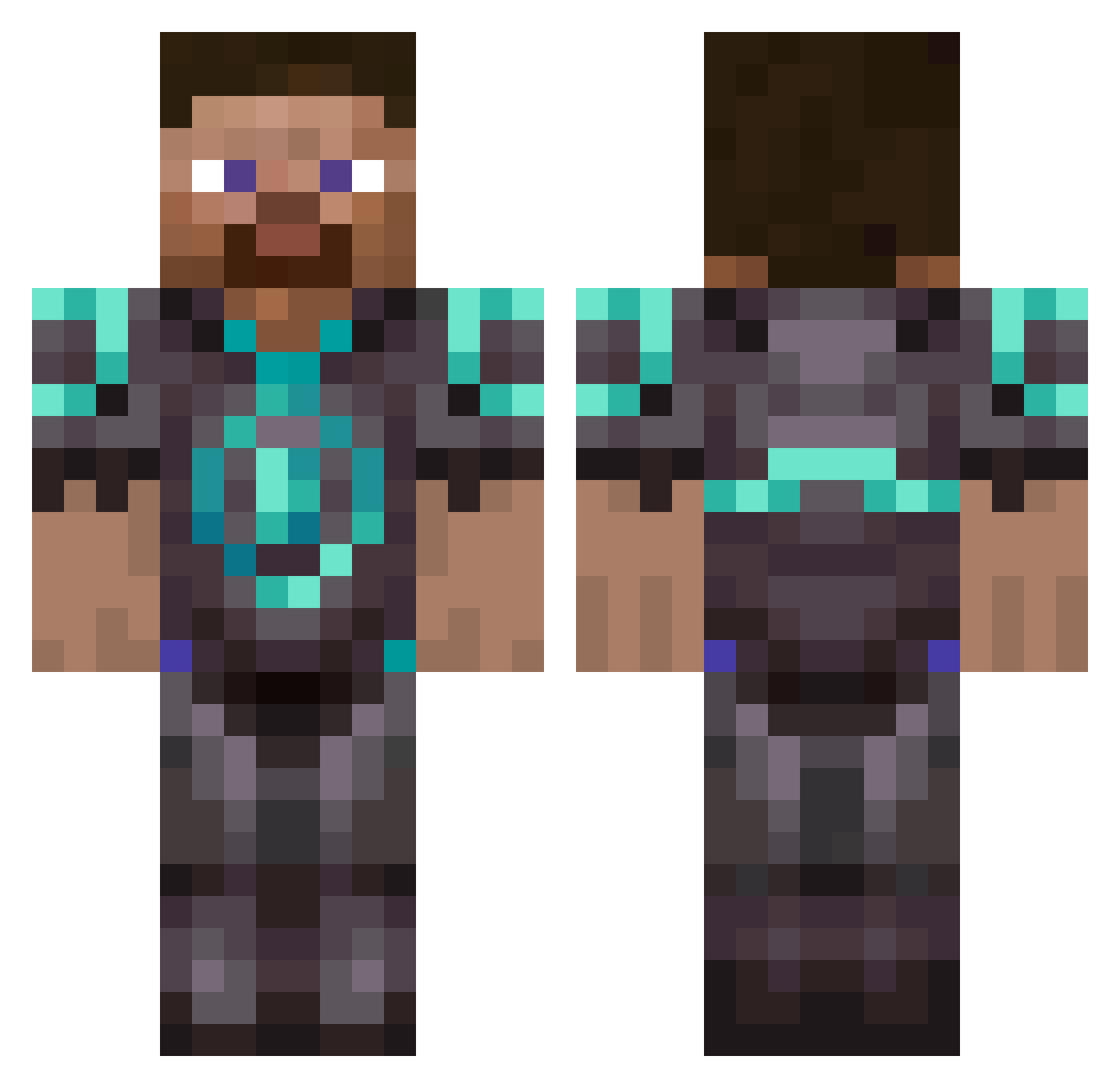 Lamz9975 Minecraft skin, front and back view