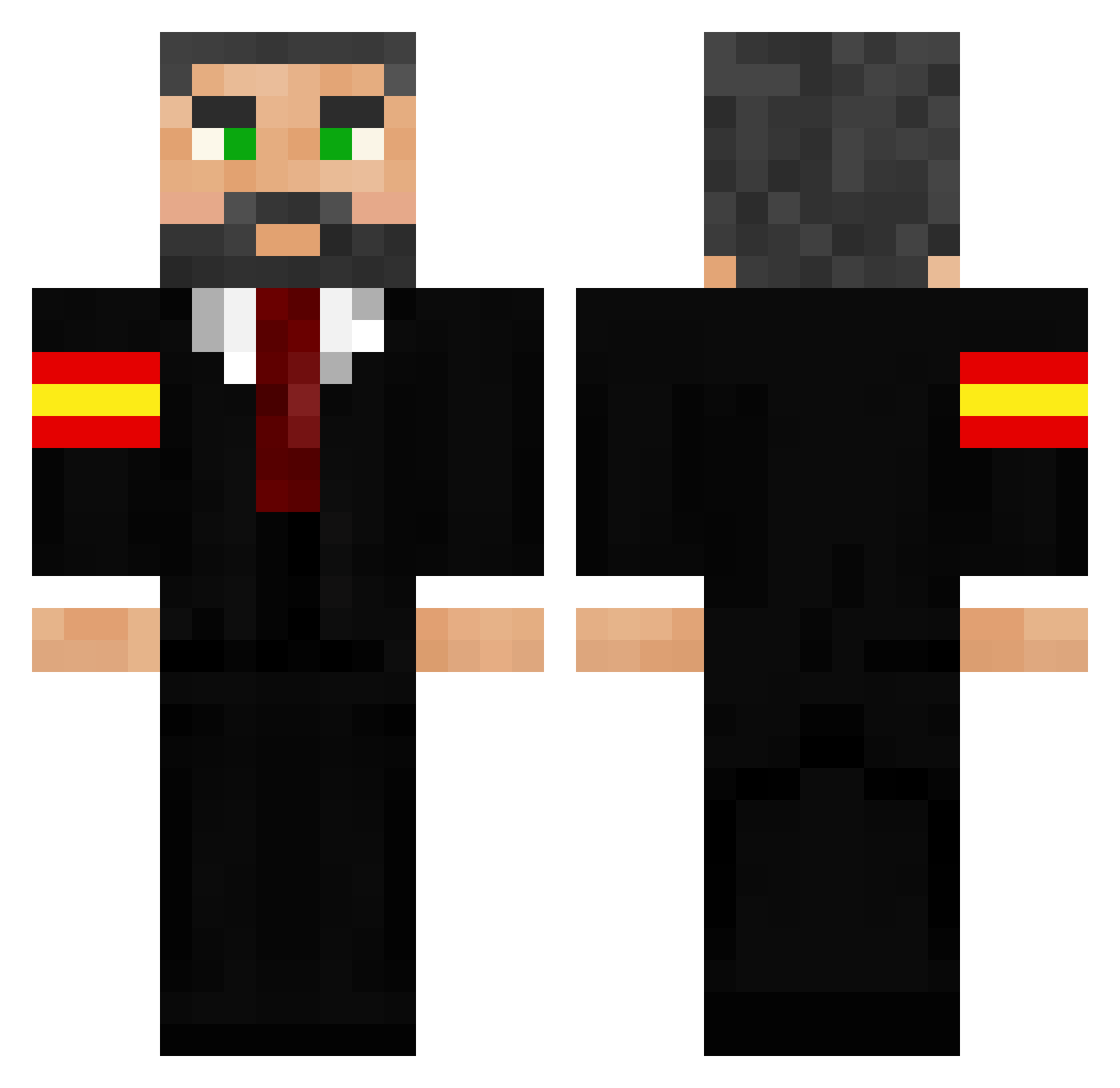 Sam_DMC Minecraft skin, front and back view