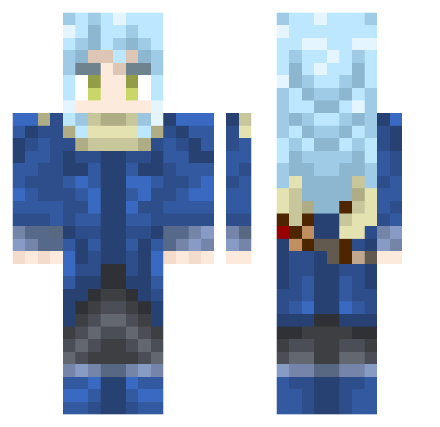 Soulhunter1001 Minecraft skin, front and back view