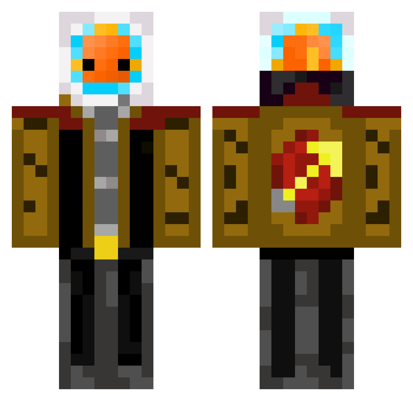Massojunior Minecraft skin, front and back view