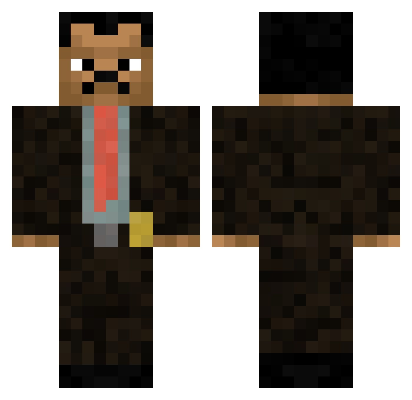 CurtisLowe Minecraft skin, front and back view