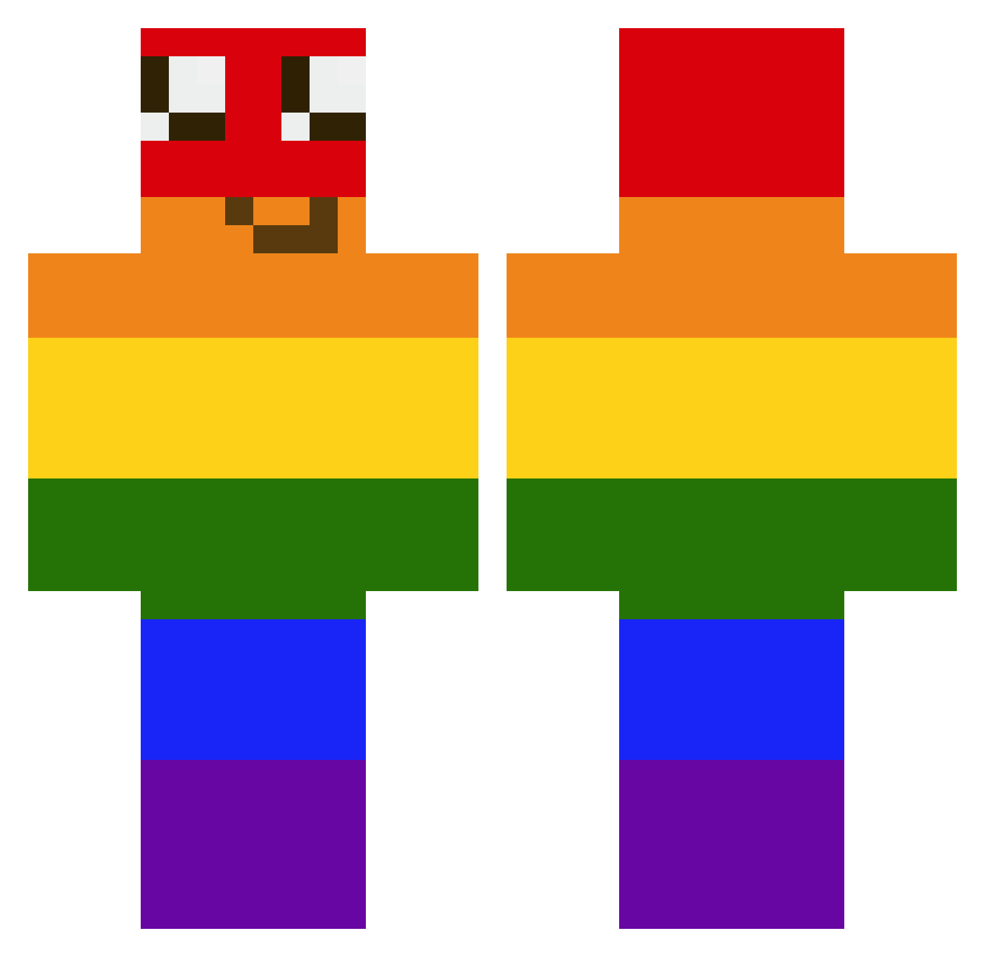i5us Minecraft skin, front and back view