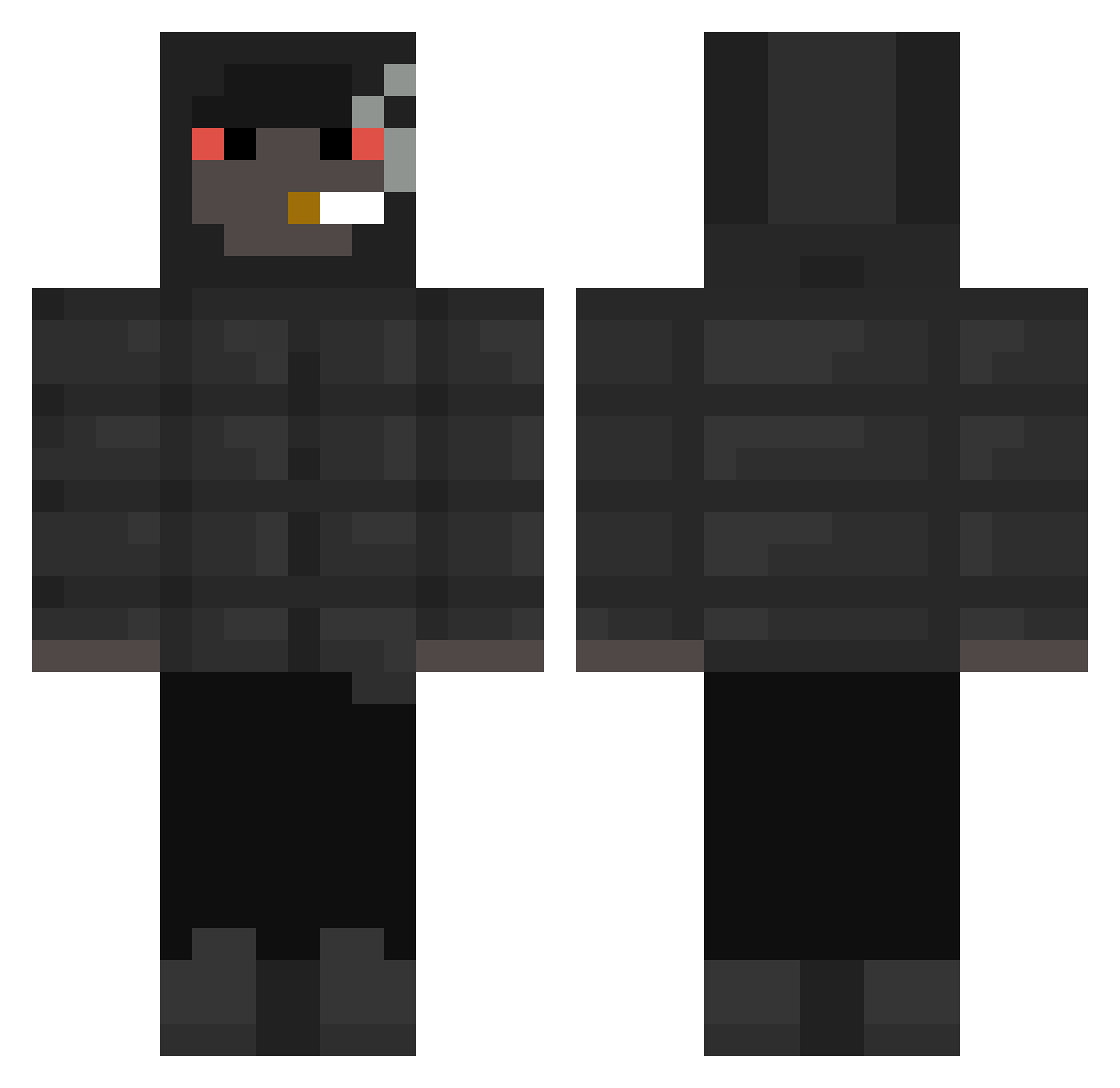 Fab1z Minecraft skin, front and back view