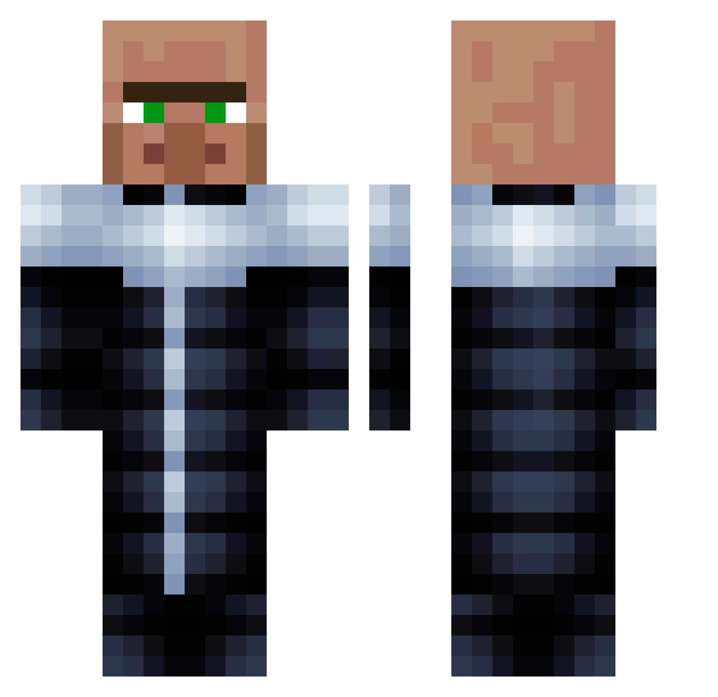 RottenGarlic Minecraft skin, front and back view
