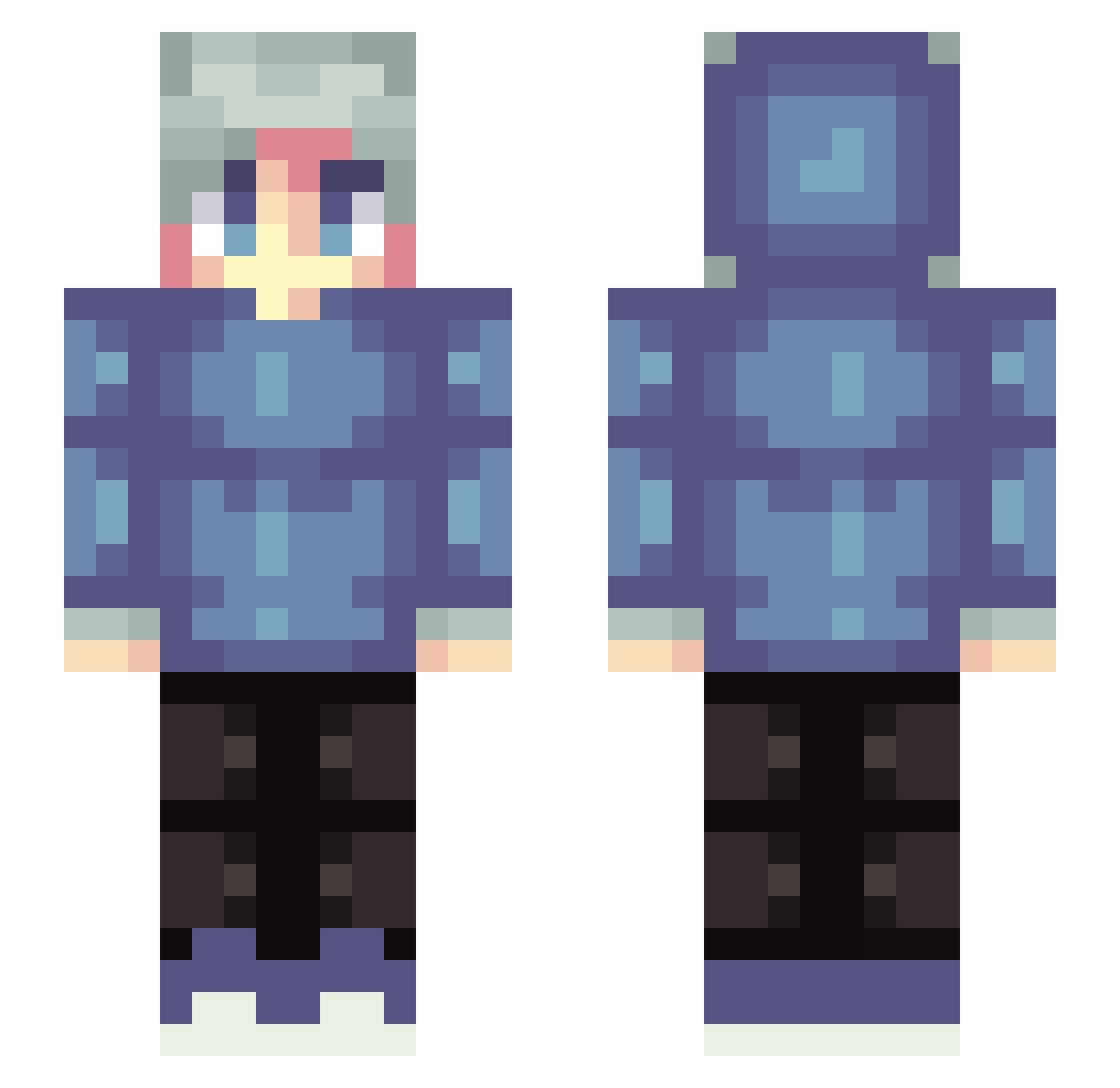 Zimroyz Minecraft skin, front and back view