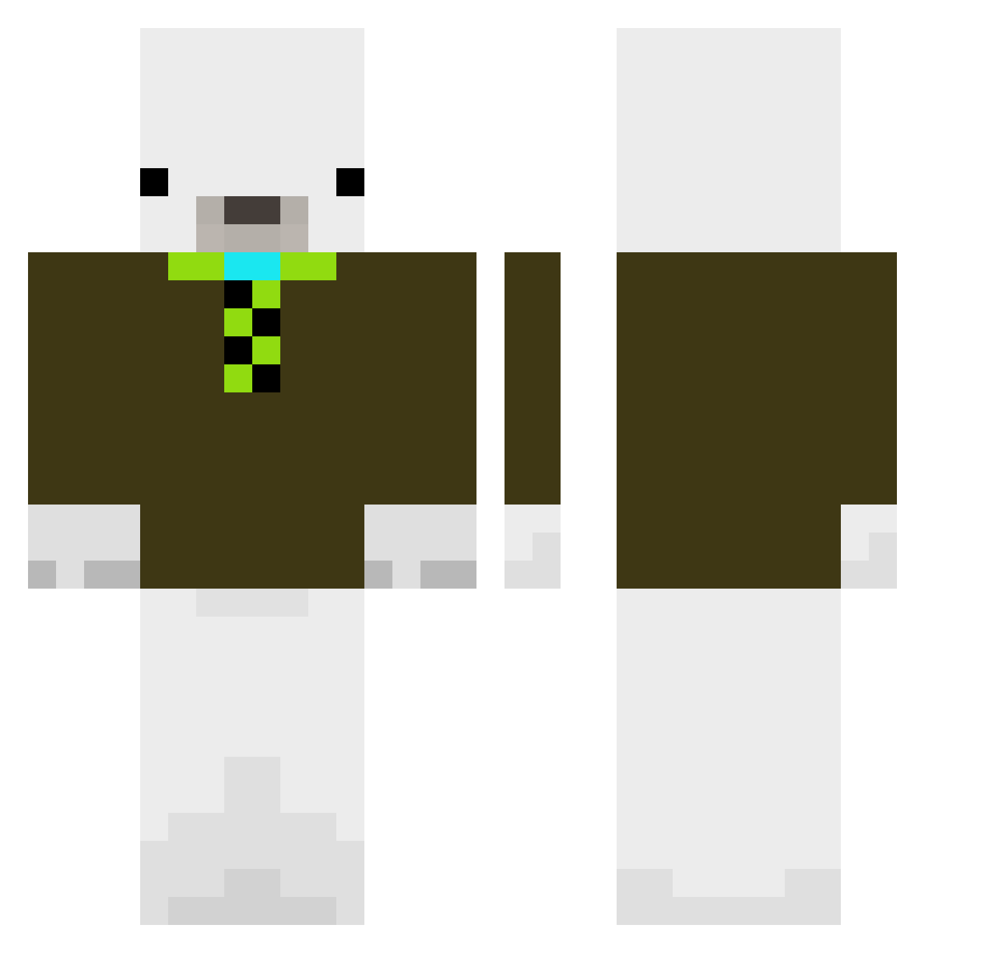 SkyyHate Minecraft skin, front and back view