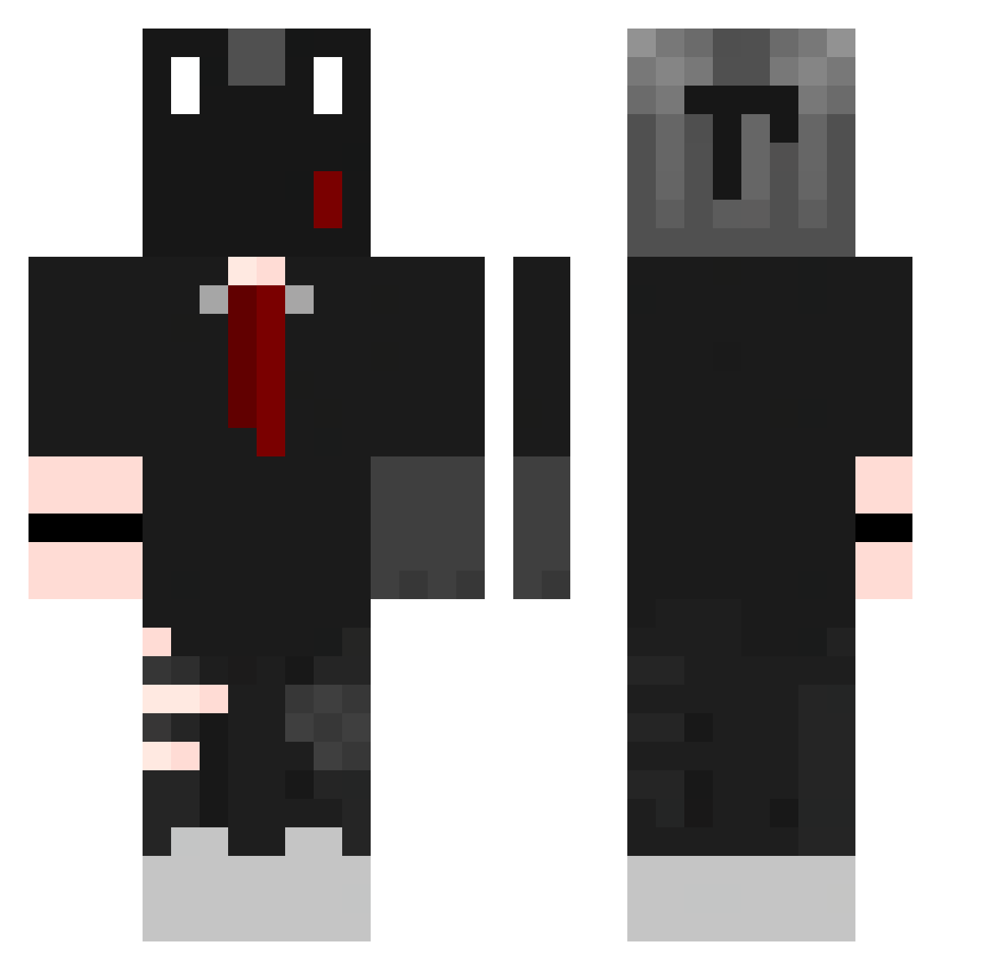 Qyushi Minecraft skin, front and back view