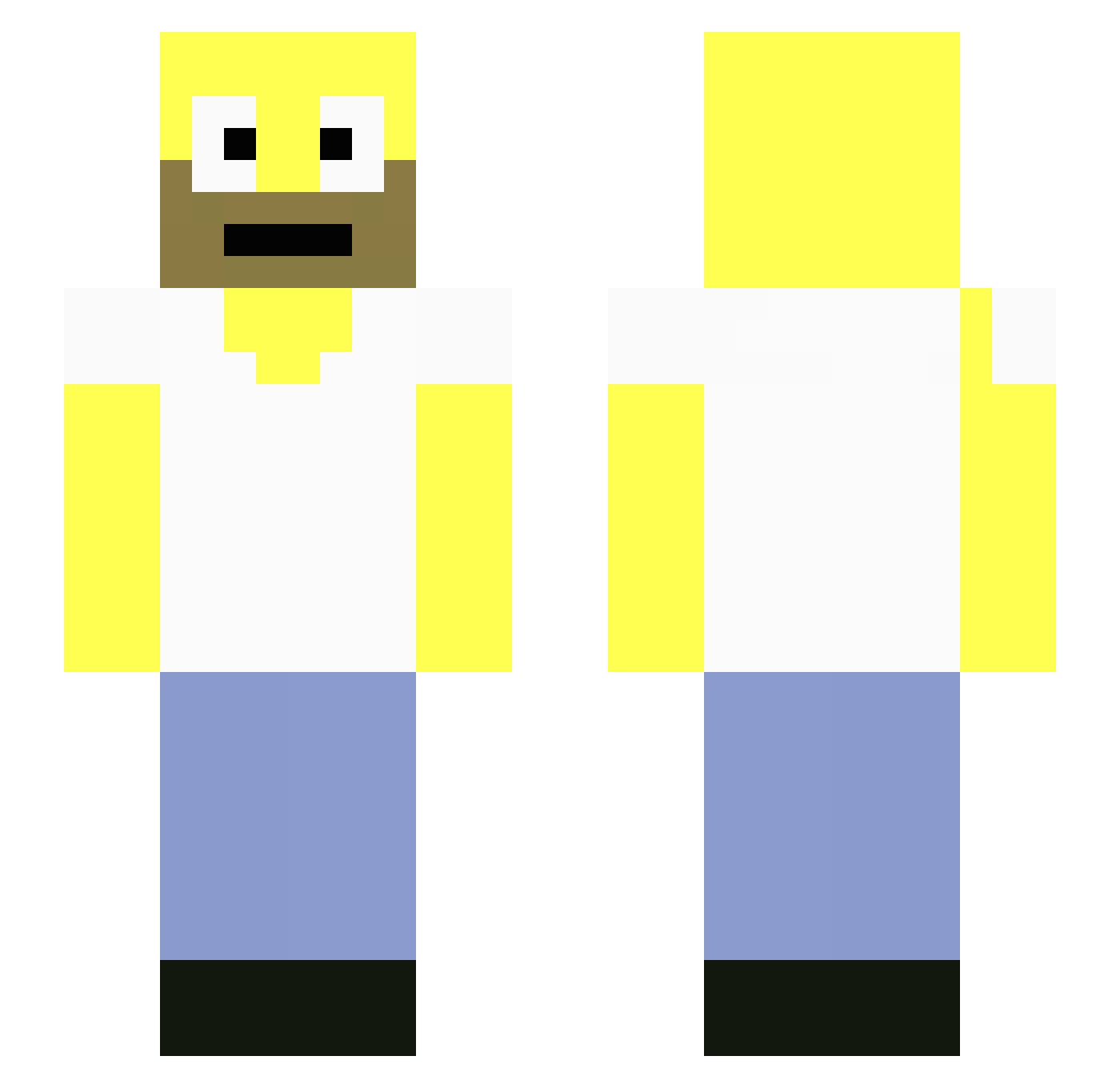 Foud54 Minecraft skin, front and back view