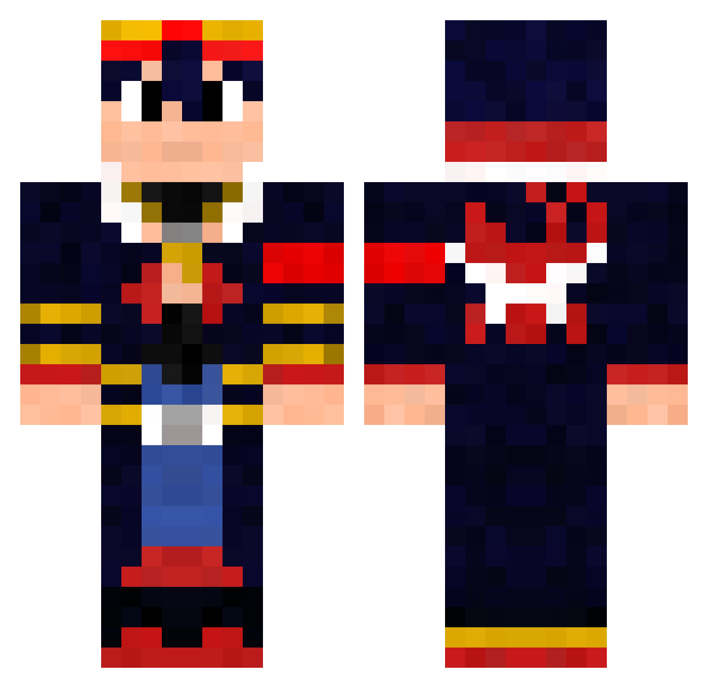 Hudhunter555 Minecraft skin, front and back view