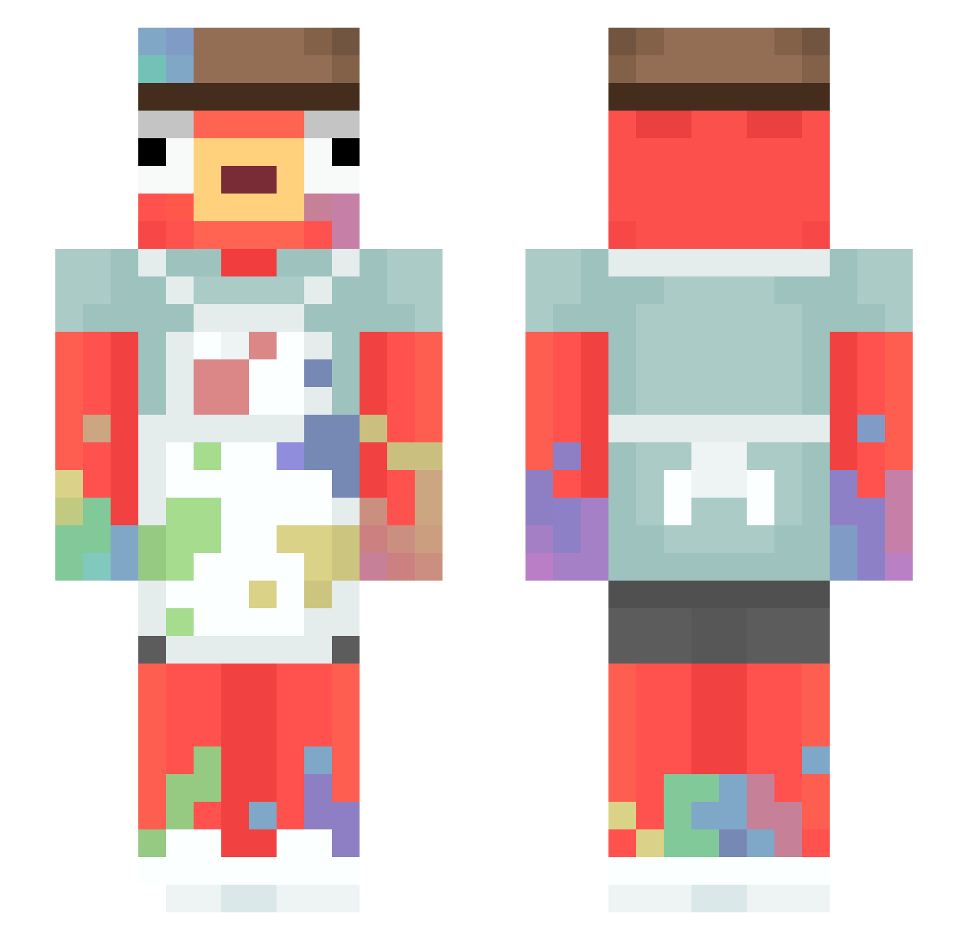 Juancarlin Minecraft skin, front and back view