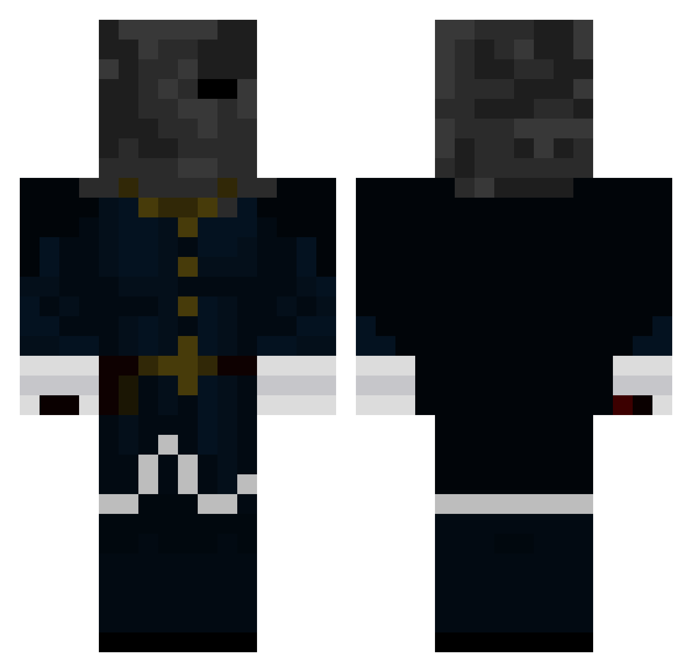 Niqu1t0 Minecraft skin, front and back view