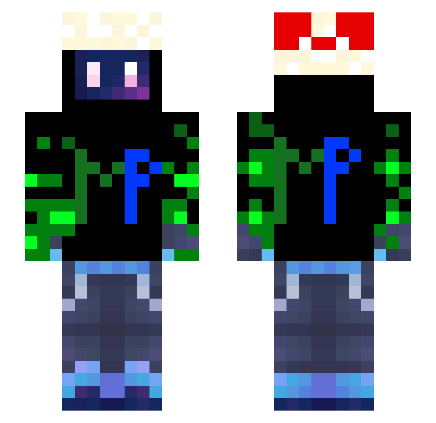 MineProgramer Minecraft skin, front and back view