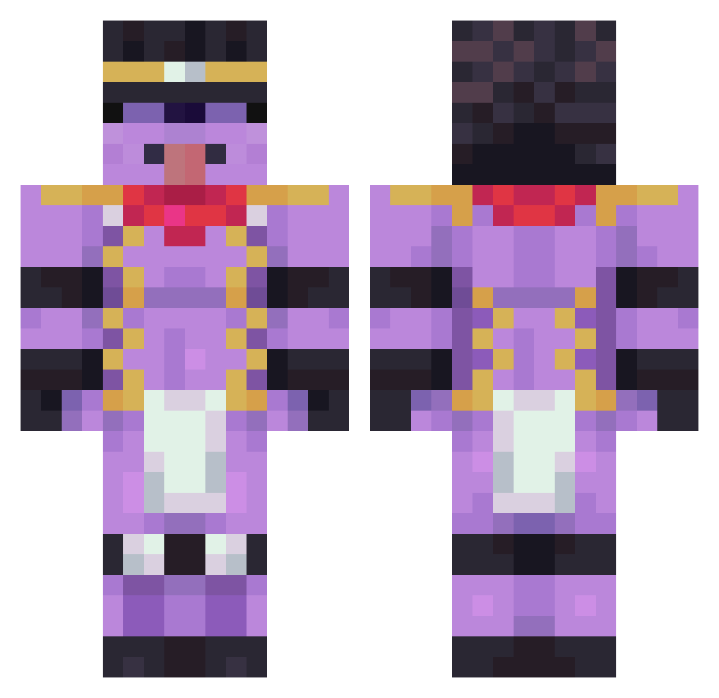 SumoHLR Minecraft skin, front and back view