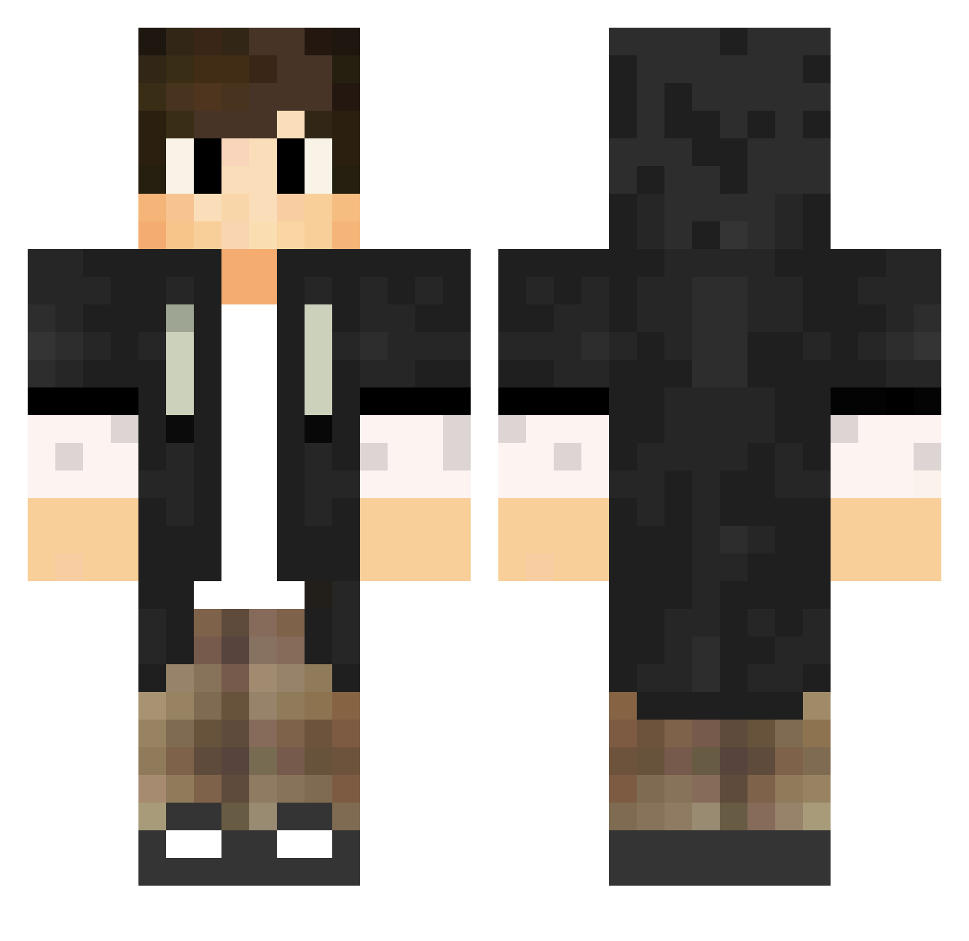 Reikun502 Minecraft skin, front and back view
