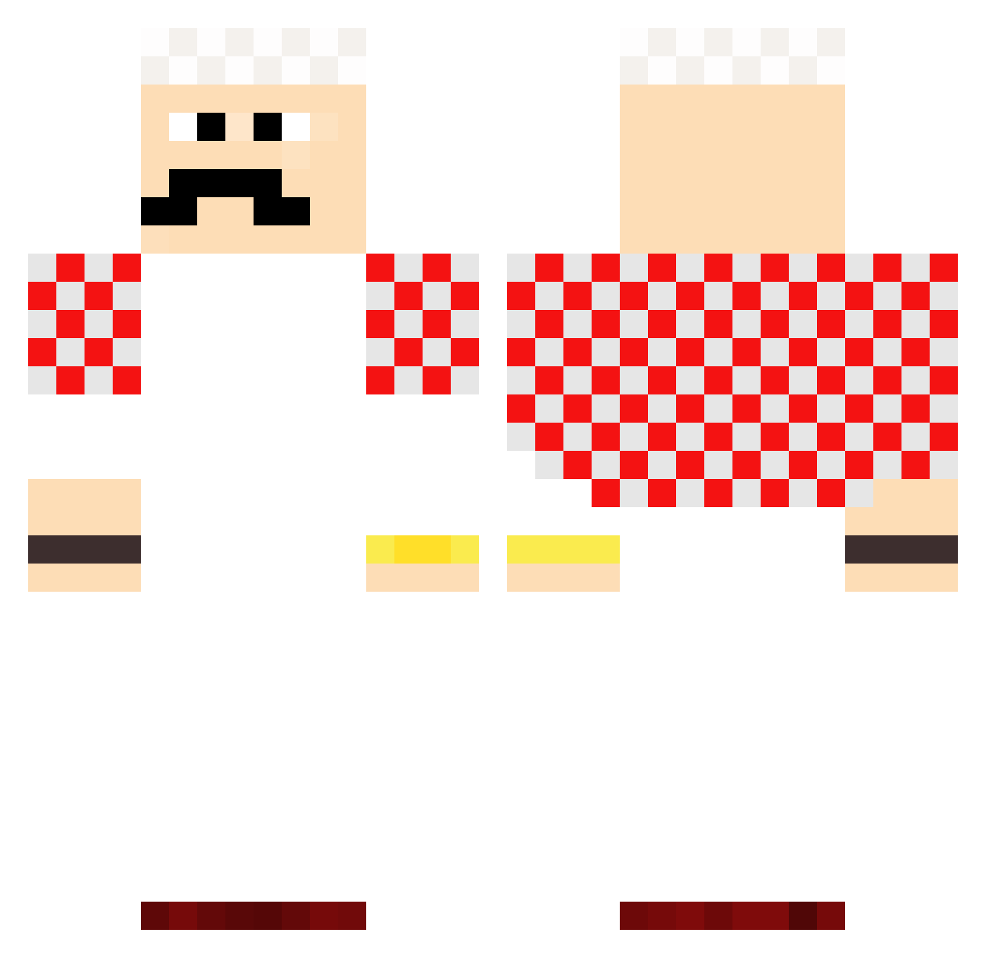 6weiq Minecraft skin, front and back view