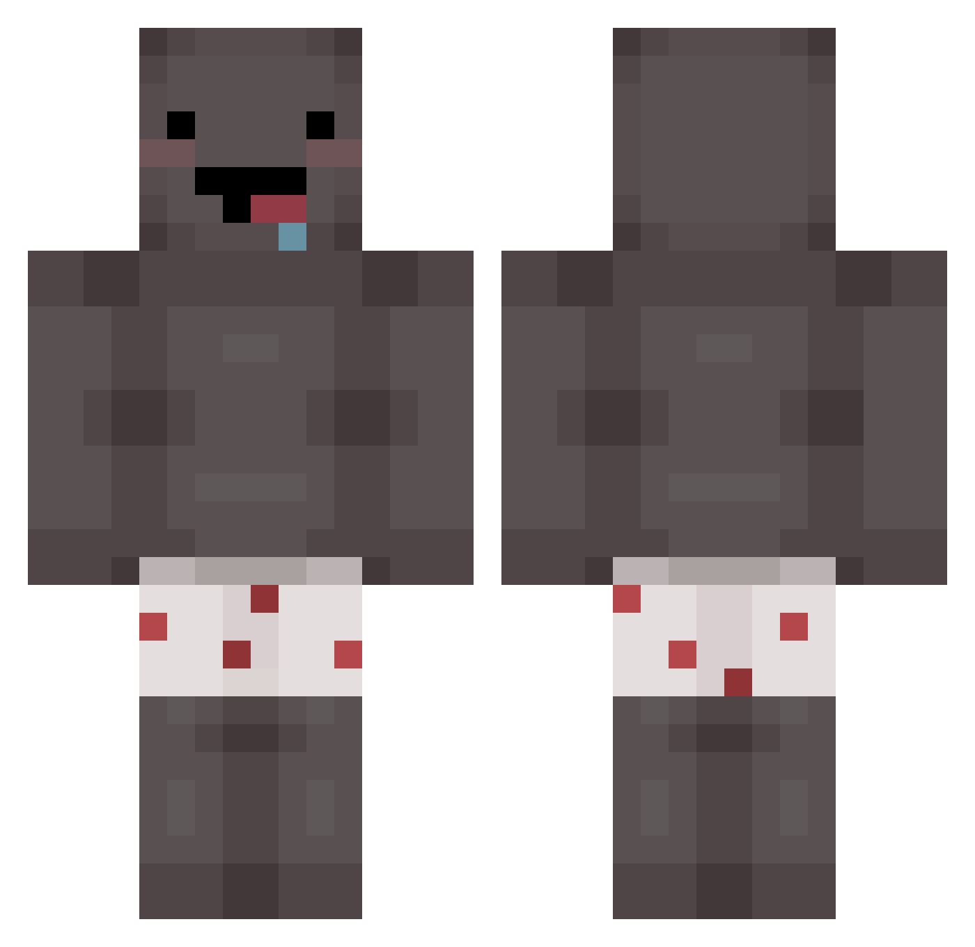 lllung Minecraft skin, front and back view