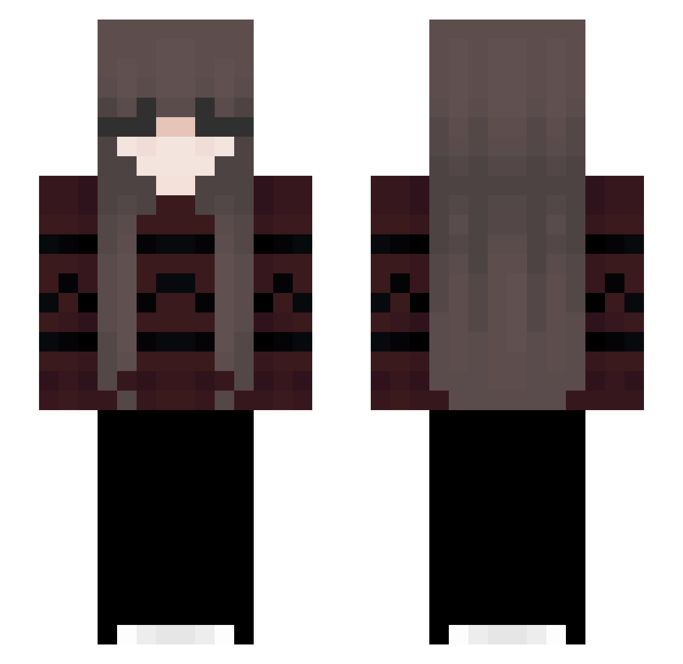 fawney Minecraft skin, front and back view
