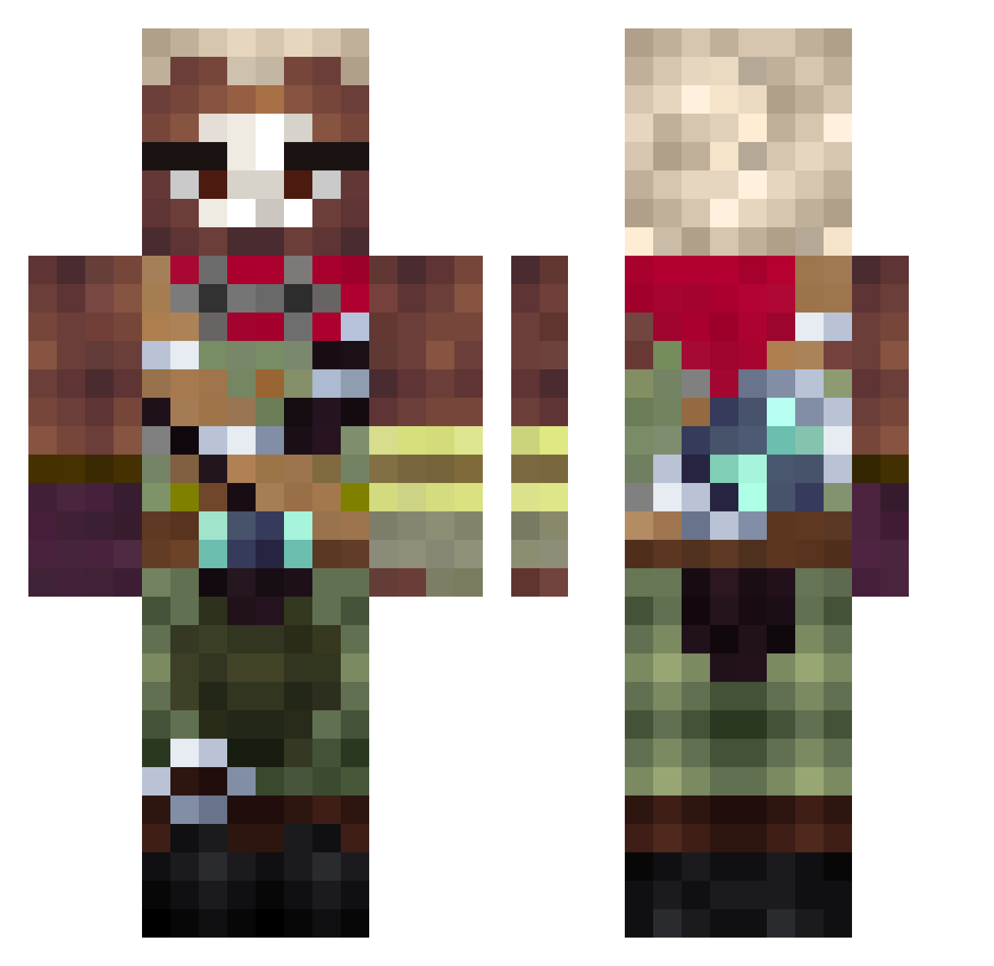 Silverpanndag Minecraft skin, front and back view